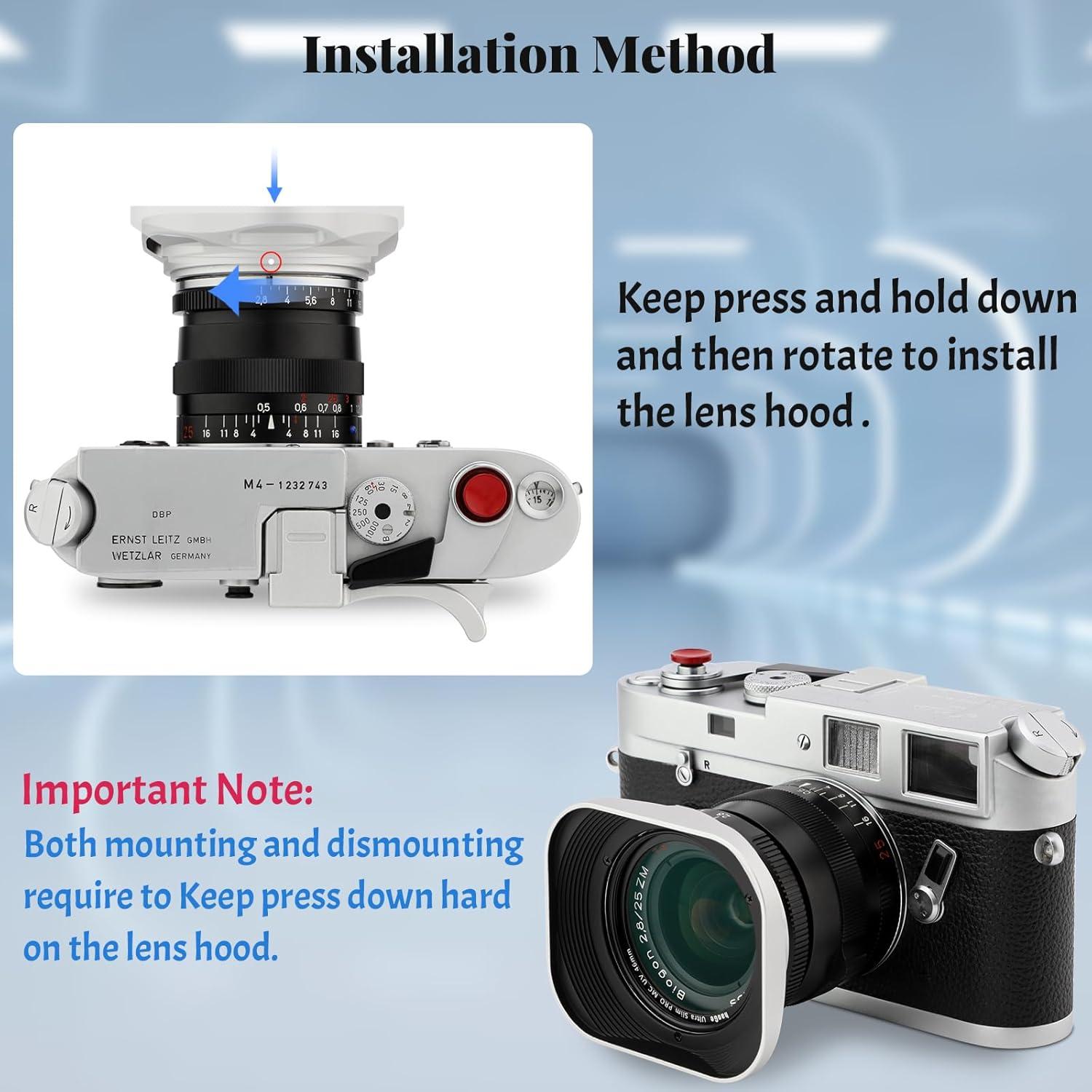 Capucha de Lente Metálica Haoge LH-ZV06P para Carl Zeiss ZM