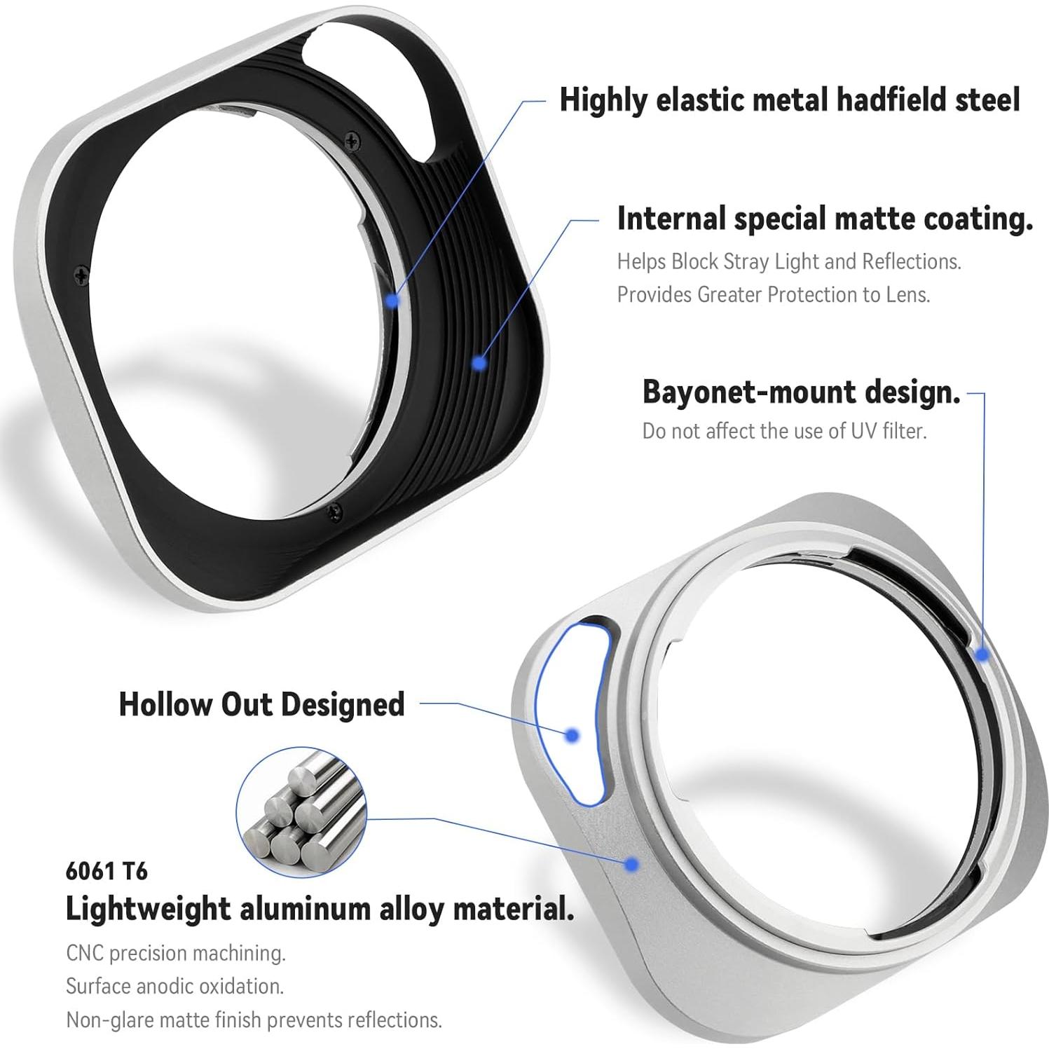 Capucha de Lente Metálica Haoge LH-ZV06P para Carl Zeiss ZM