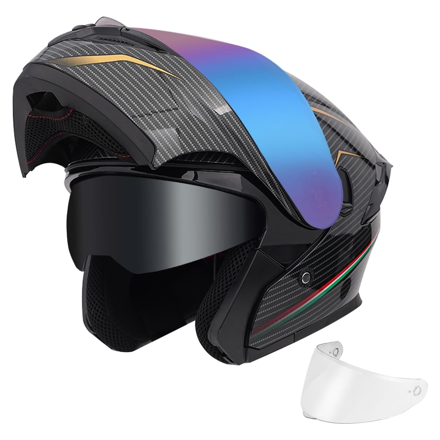 Casco Modular JQF Gear FF808 Doble Visor XL Fibra Carbono
