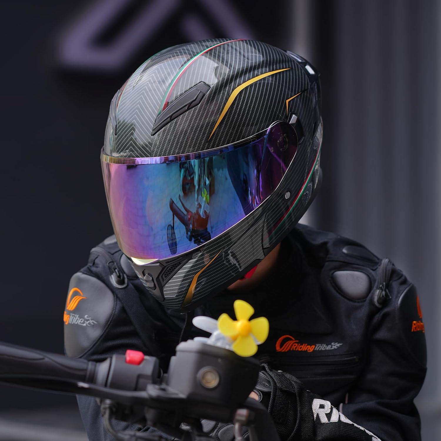 Casco Modular JQF Gear FF808 Doble Visor XL Fibra Carbono