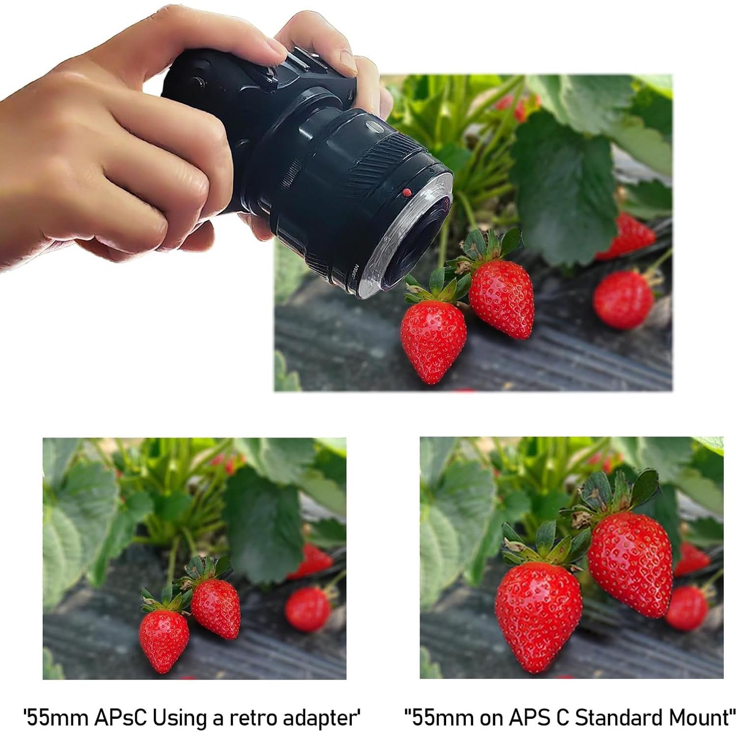 Anillo Inverso de Lente Macro SHEYOU 55mm para Cámaras EF-M