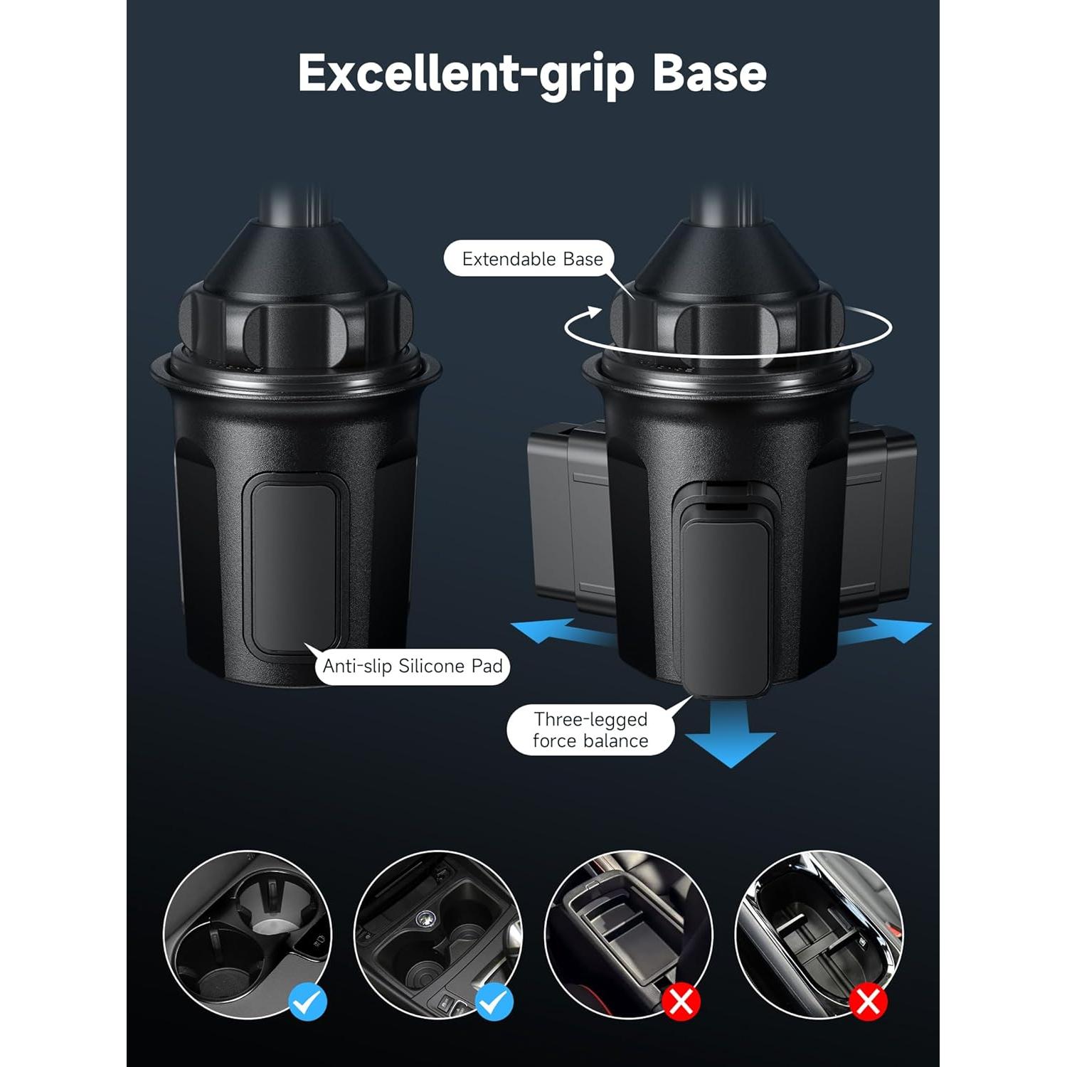 Soporte para teléfono JSAUX SP0210 para portavasos ajustable