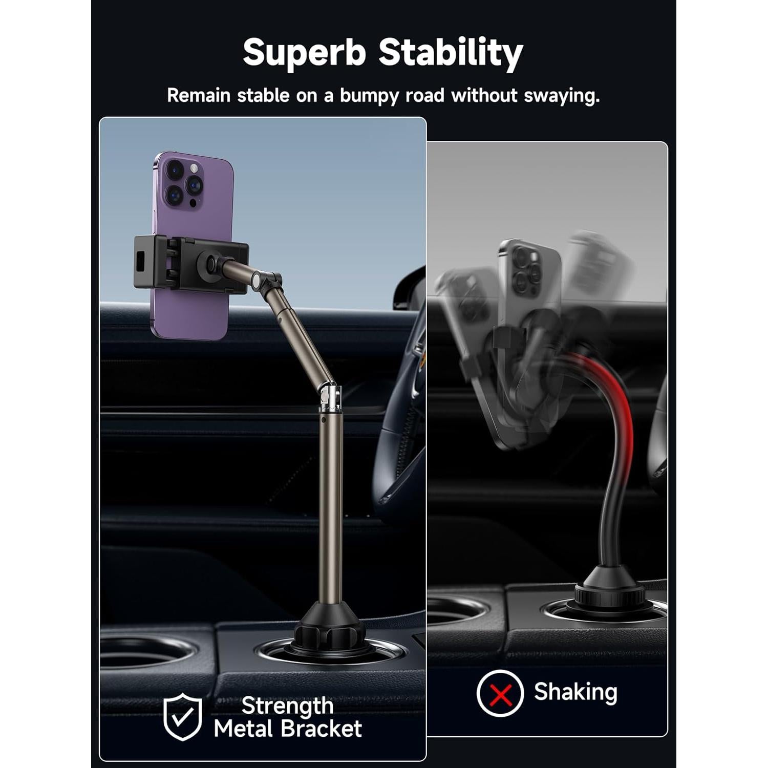 Soporte para teléfono JSAUX SP0210 para portavasos ajustable