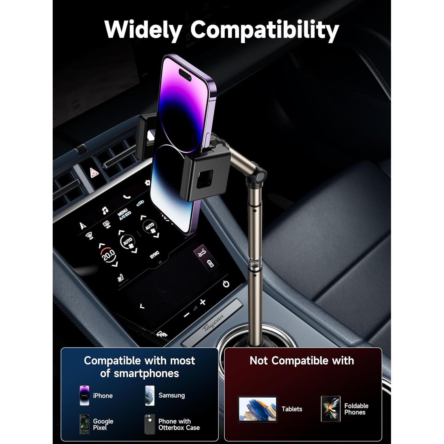 Soporte para teléfono JSAUX SP0210 para portavasos ajustable