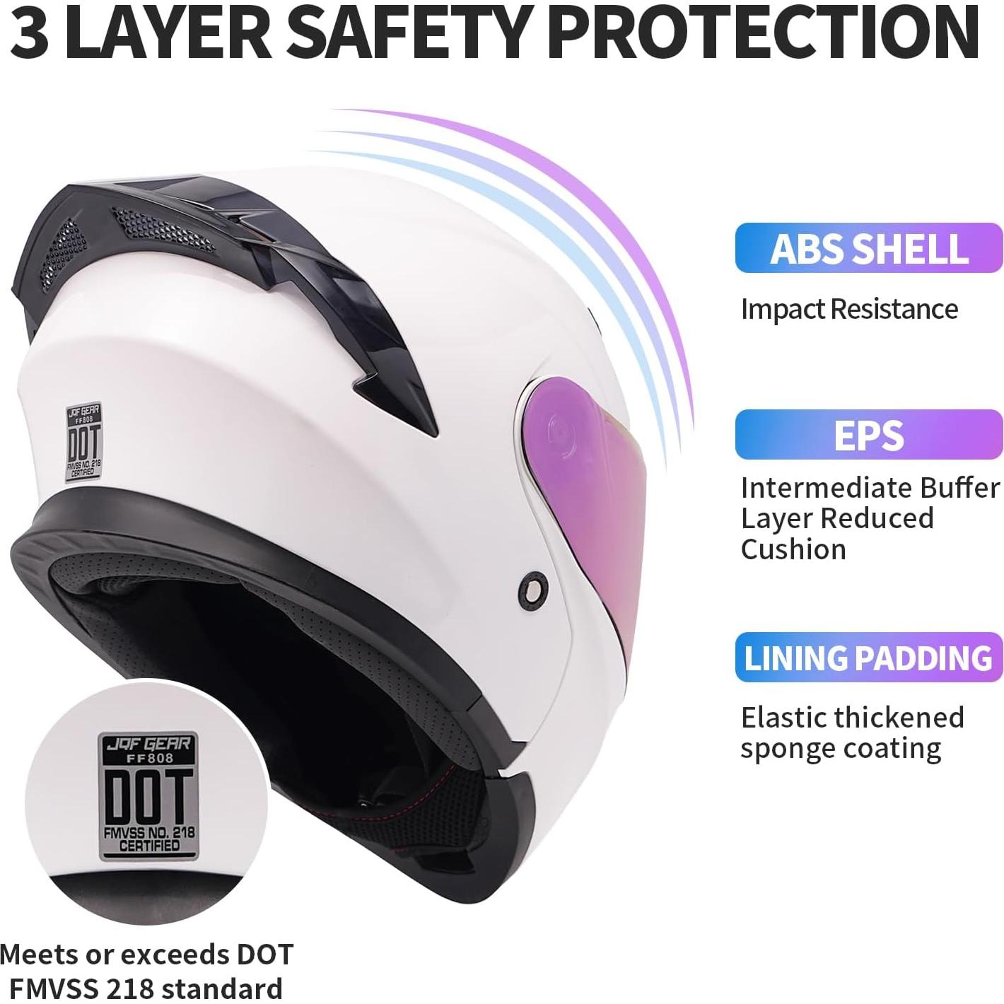 Casco Modular JQF Gear FF808 Doble Visor Abatible L