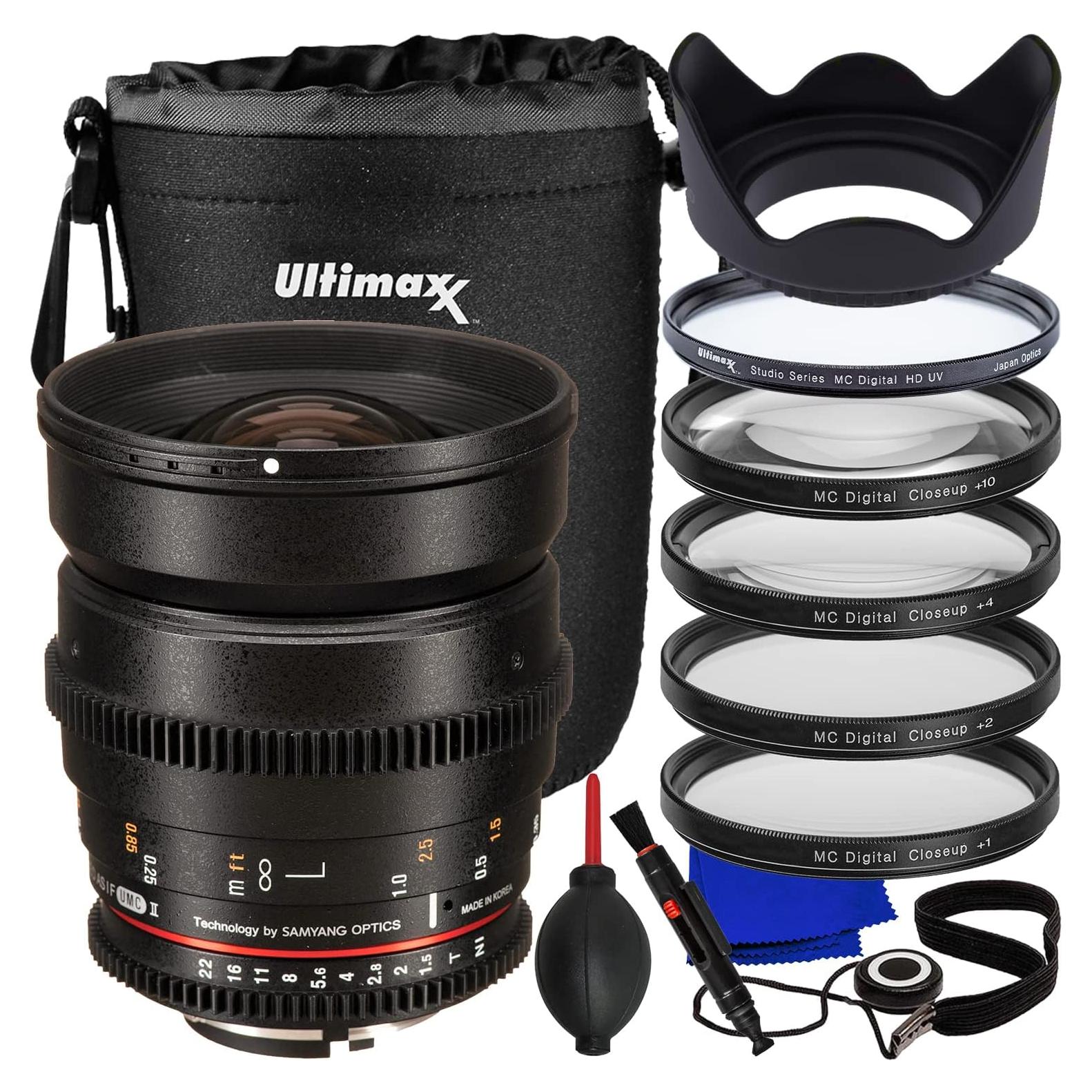 Lente Cine DS T1.5 24mm Ultimaxx con Accesorios