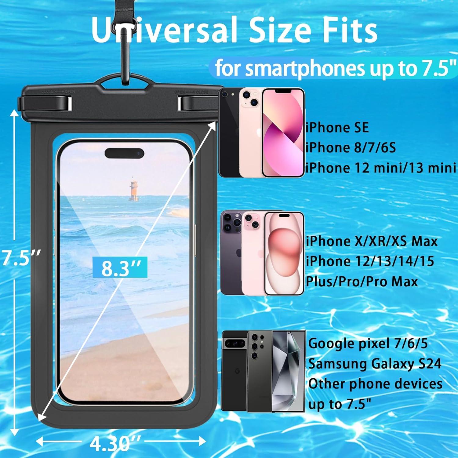 Paquete de 2 Fundas Impermeables DNNBAO para Teléfono IPX8