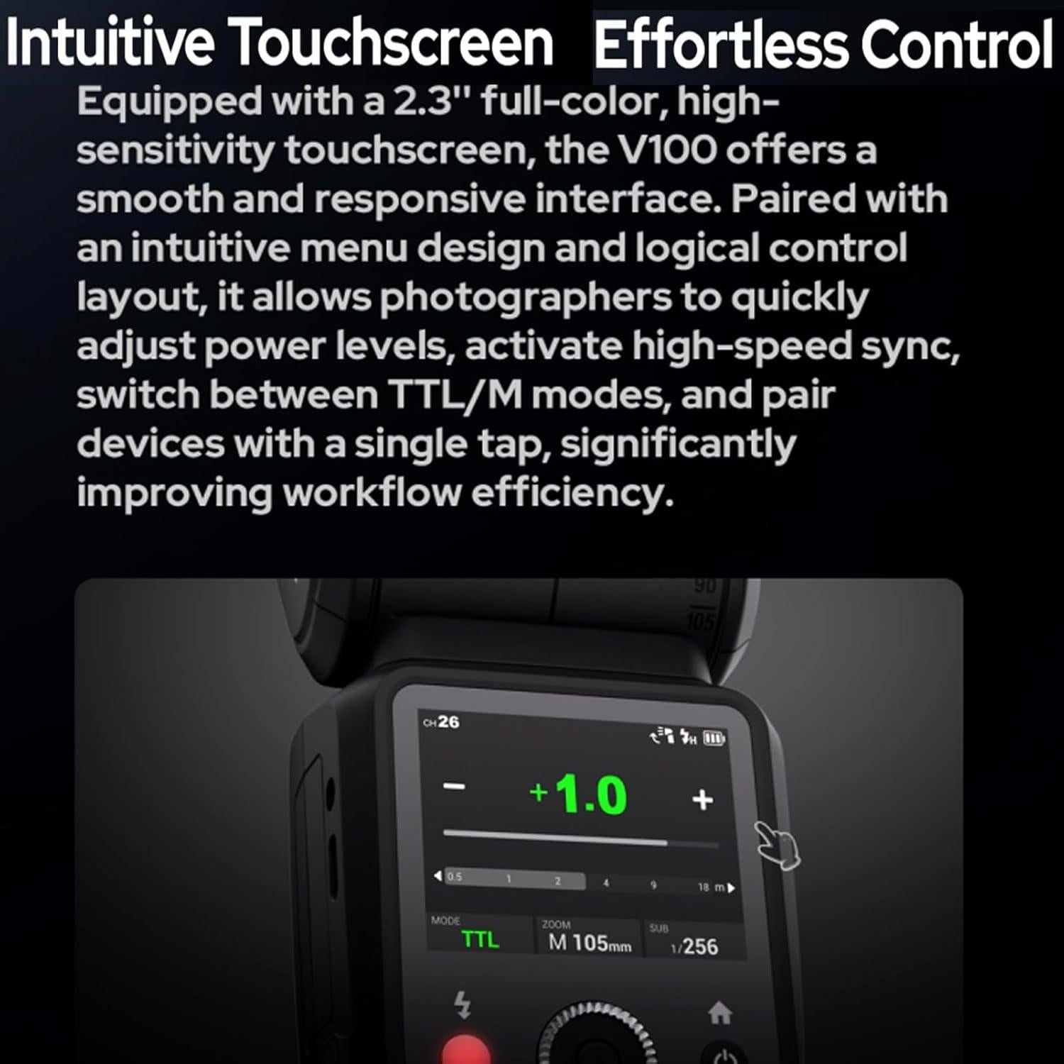 Flash Godox V100S para Sony TTL 100Ws Inalámbrico 2.4G