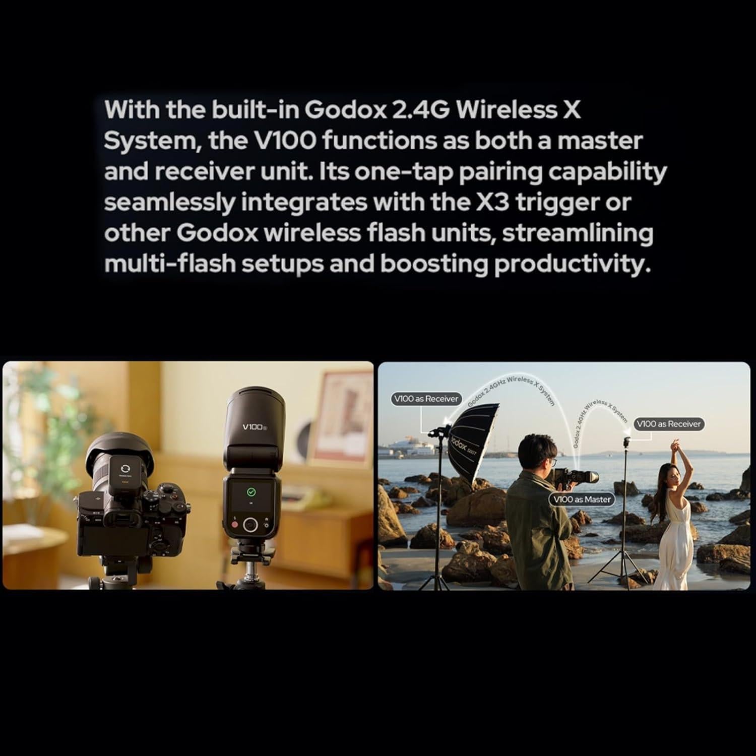 Flash Godox V100S para Sony TTL 100Ws Inalámbrico 2.4G