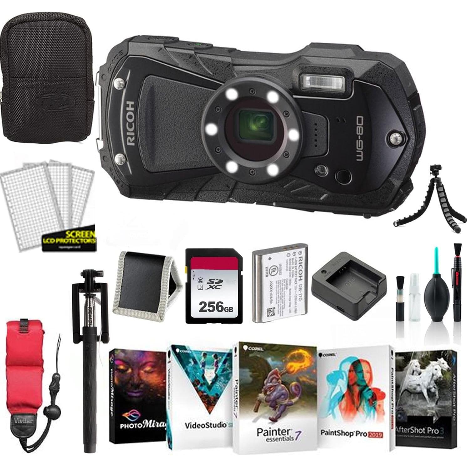 Cámara Digital Impermeable Ricoh WG-80 16MP, Accesorios Incluidos