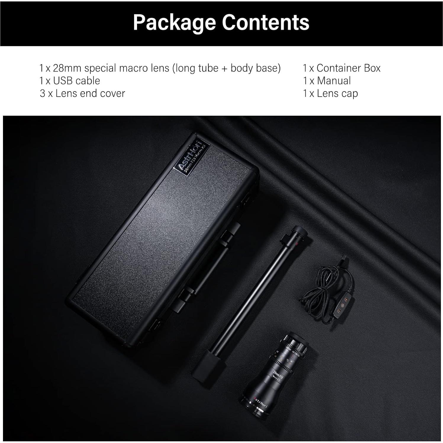 Lente Macro AstrHori 28mm F13 2X para Nikon Z con Luz LED