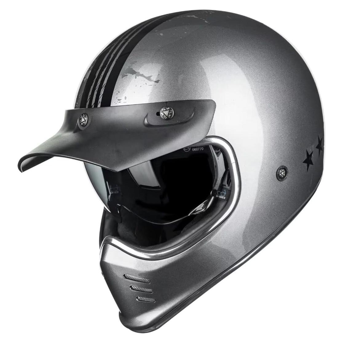 Casco Integral ILM Z502 Gris Héroe para Motocicleta S