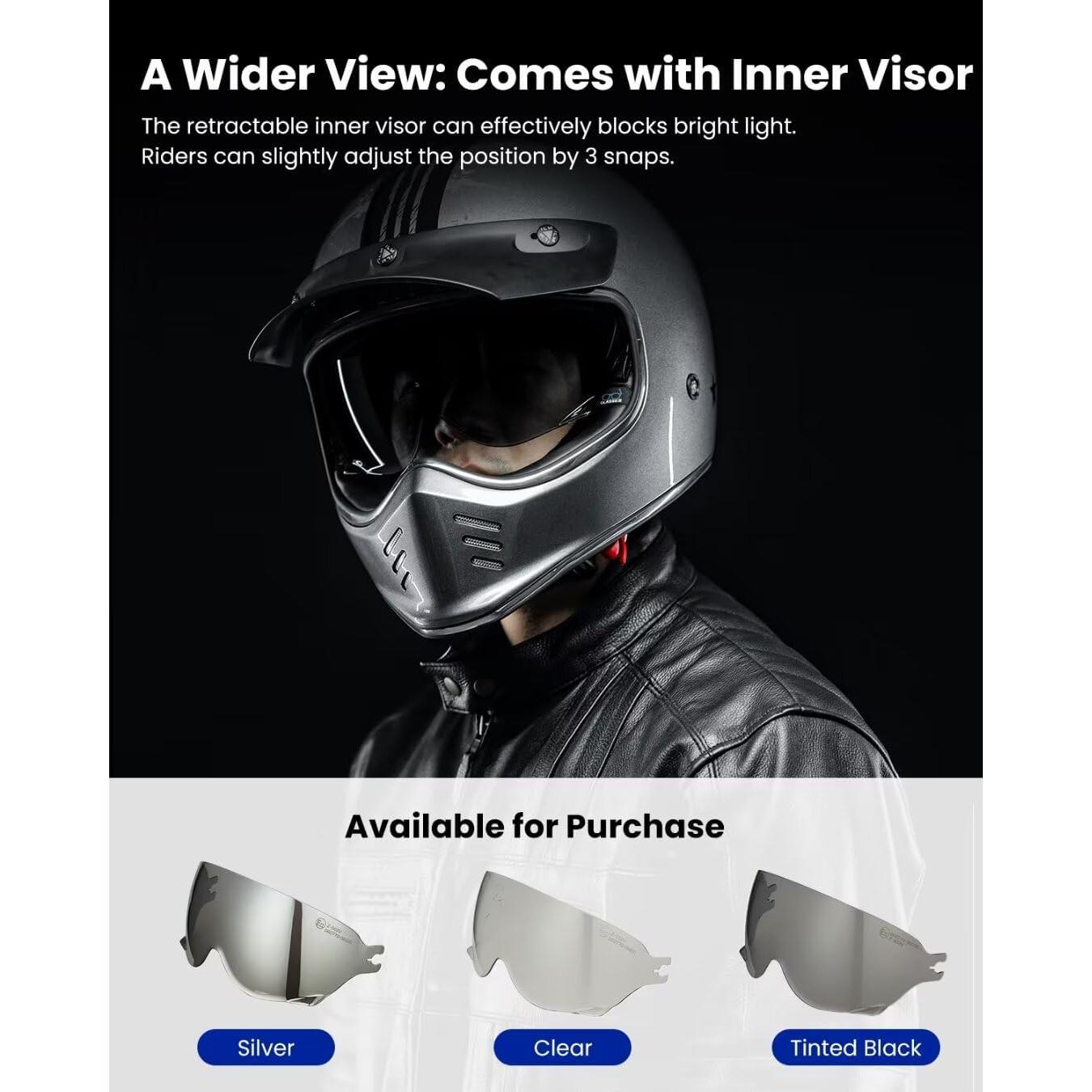 Casco Integral ILM Z502 Gris Héroe para Motocicleta S