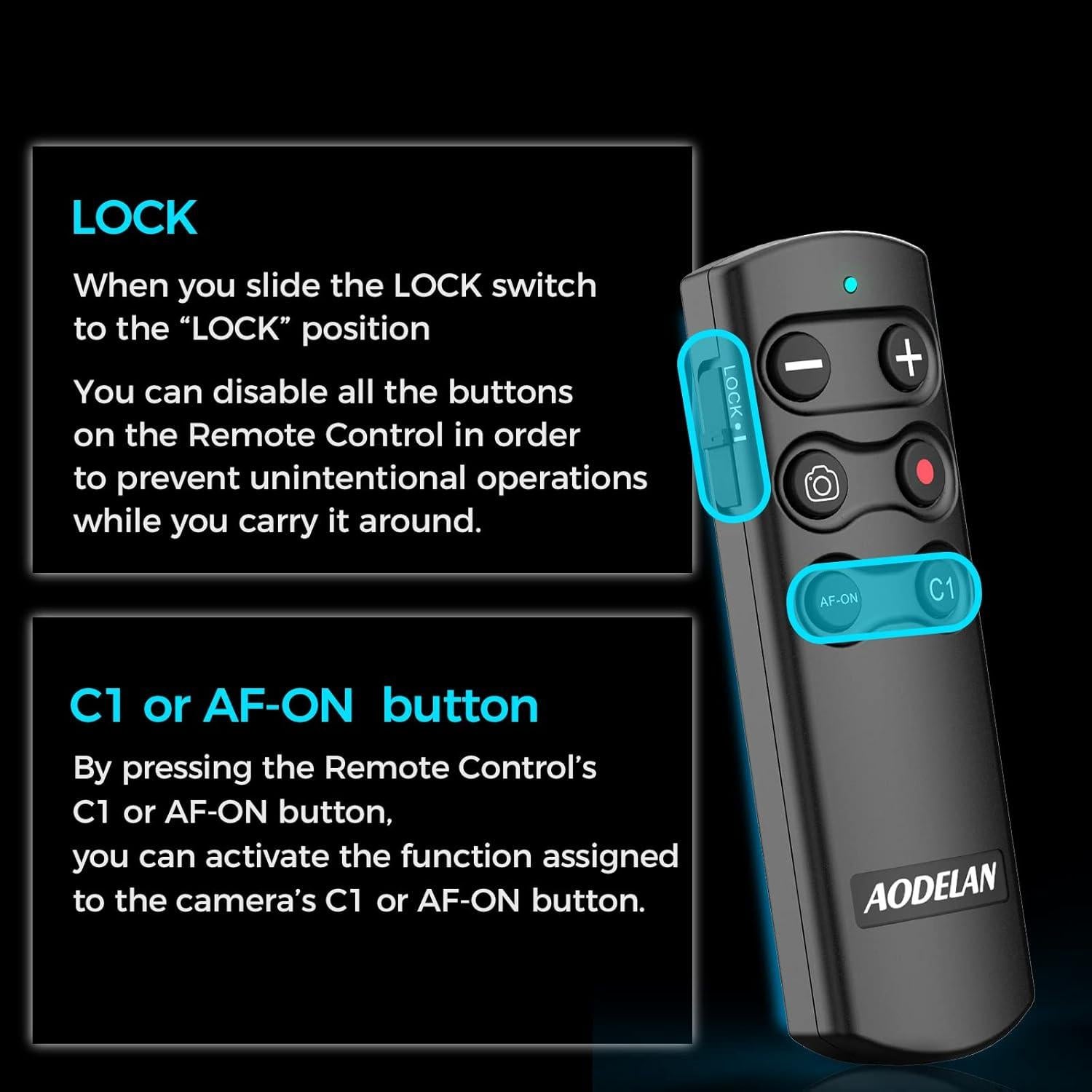 Disparador Remoto Inalámbrico Aodelan para Sony ZV-E10, A7III, A7IV