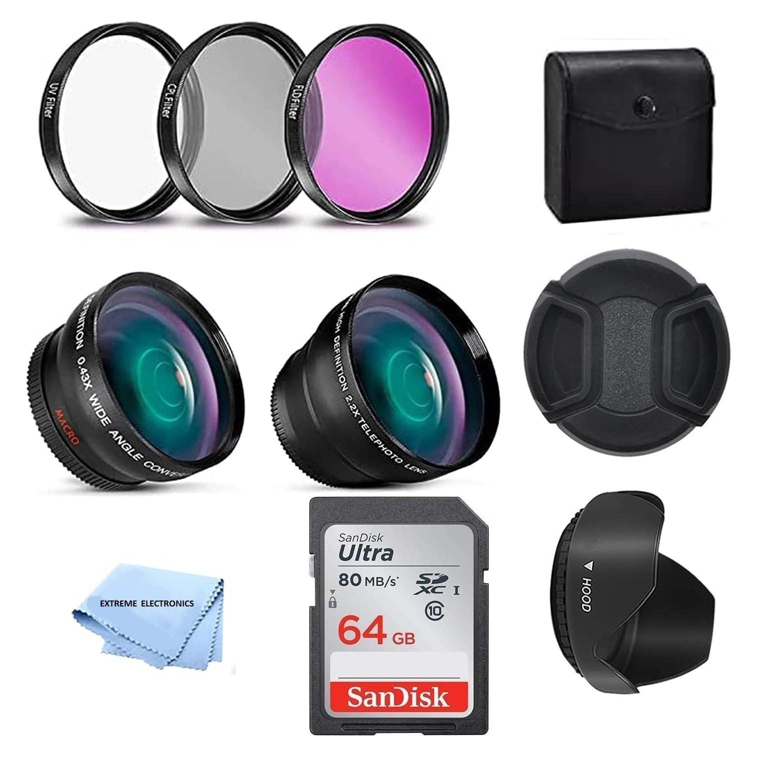 Kit de Filtros 58mm Extreme Len's + Tarjeta 64GB