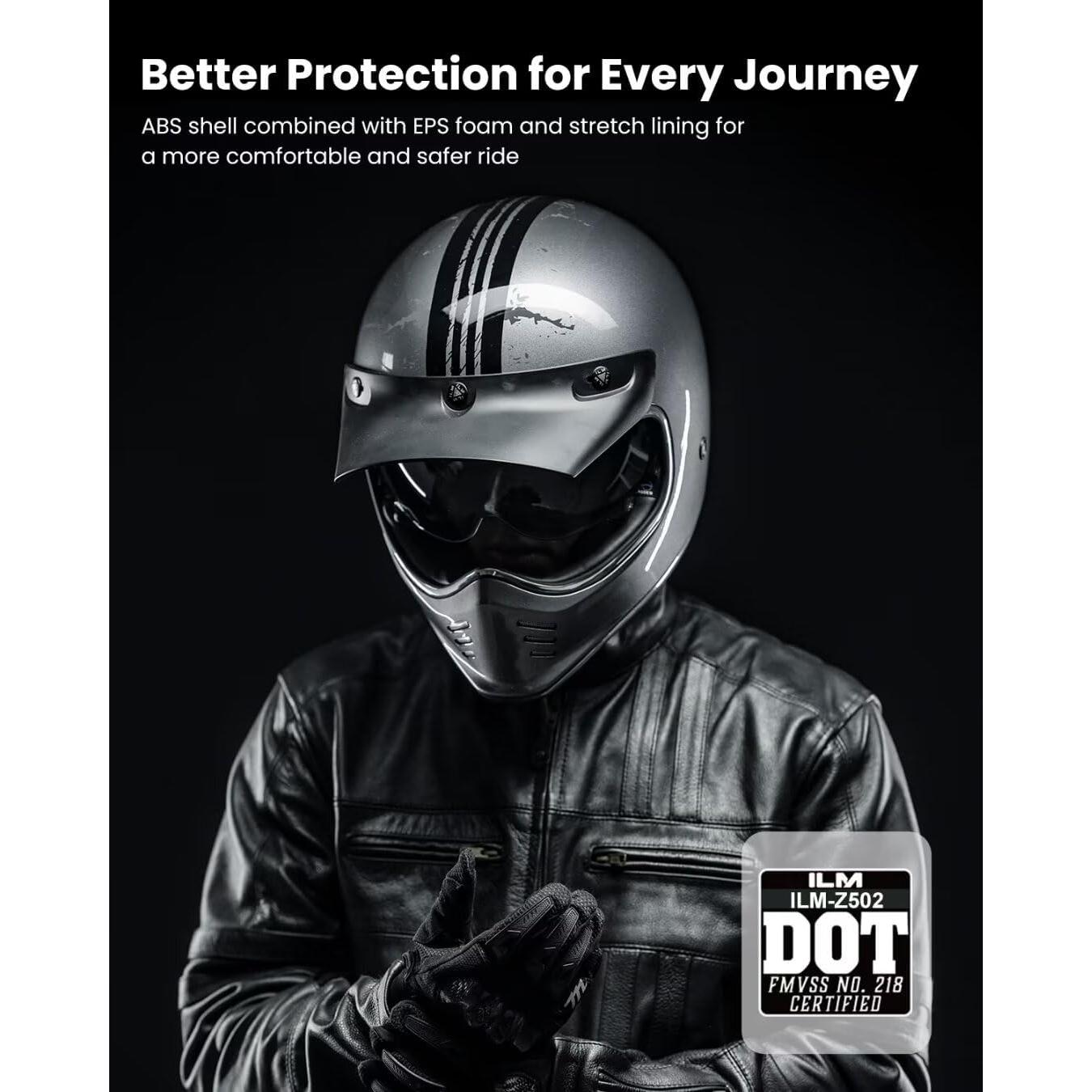 Casco Integral ILM Z502 Gris Hero XL para Motocicleta