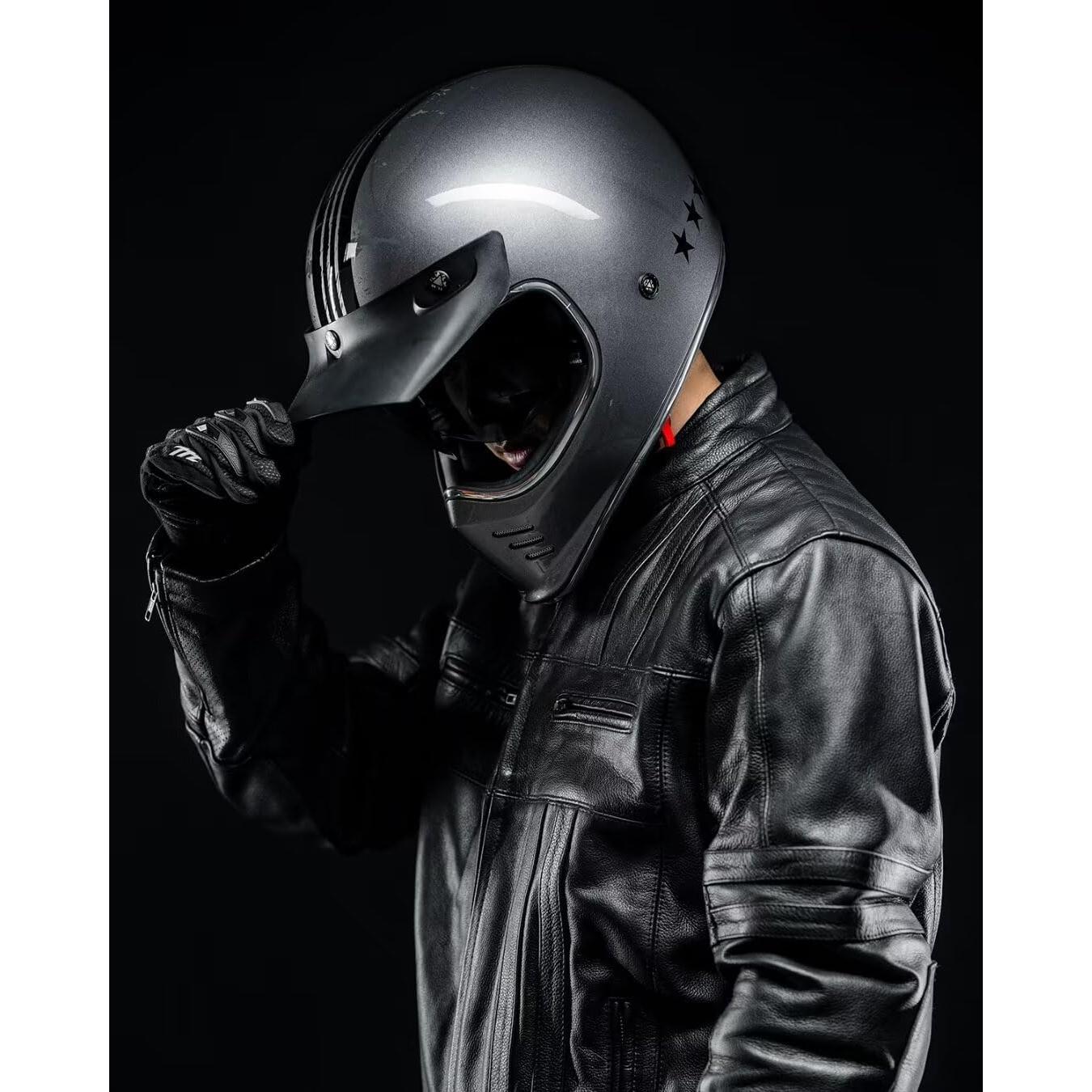 Casco Integral ILM Z502 Gris Hero XL para Motocicleta