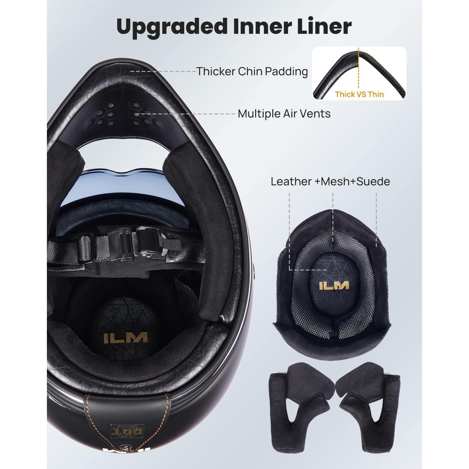 Casco Integral ILM Z502 Negro Mate XXL para Motocicleta