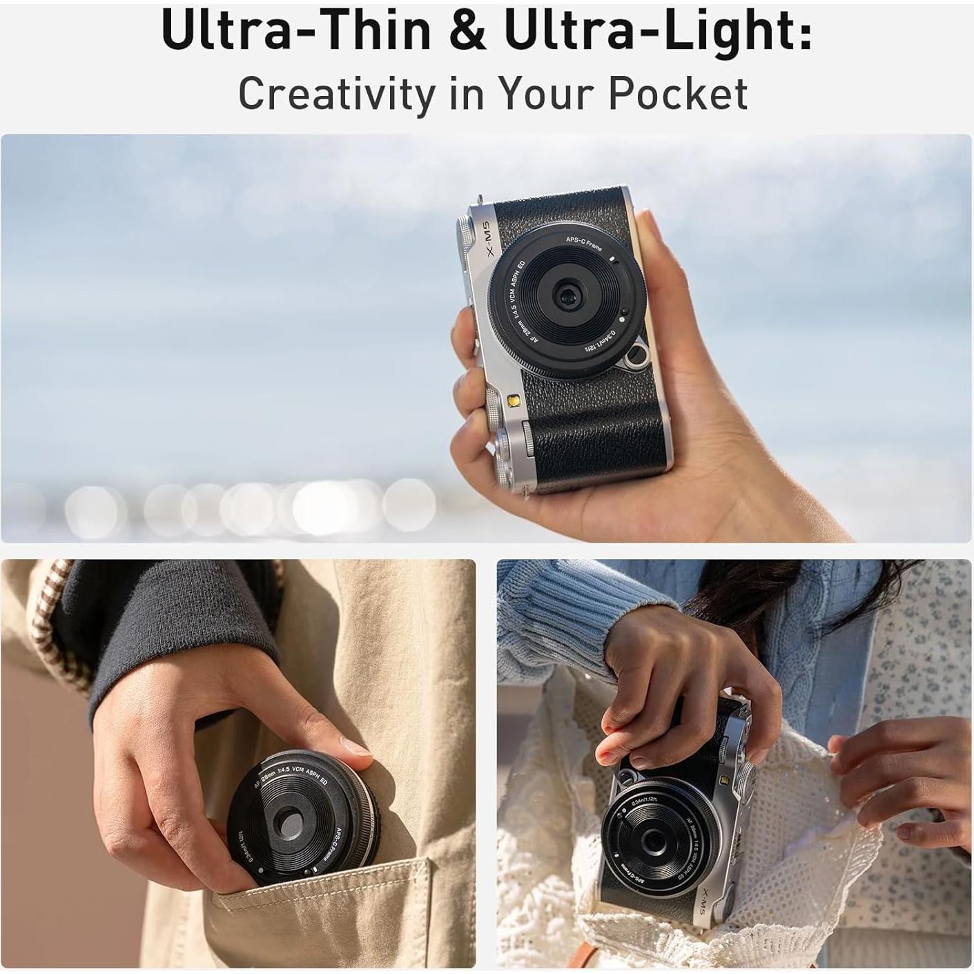 Lente Pancake VILTROX 28mm F4.5 para Fujifilm X - Enfoque Automático