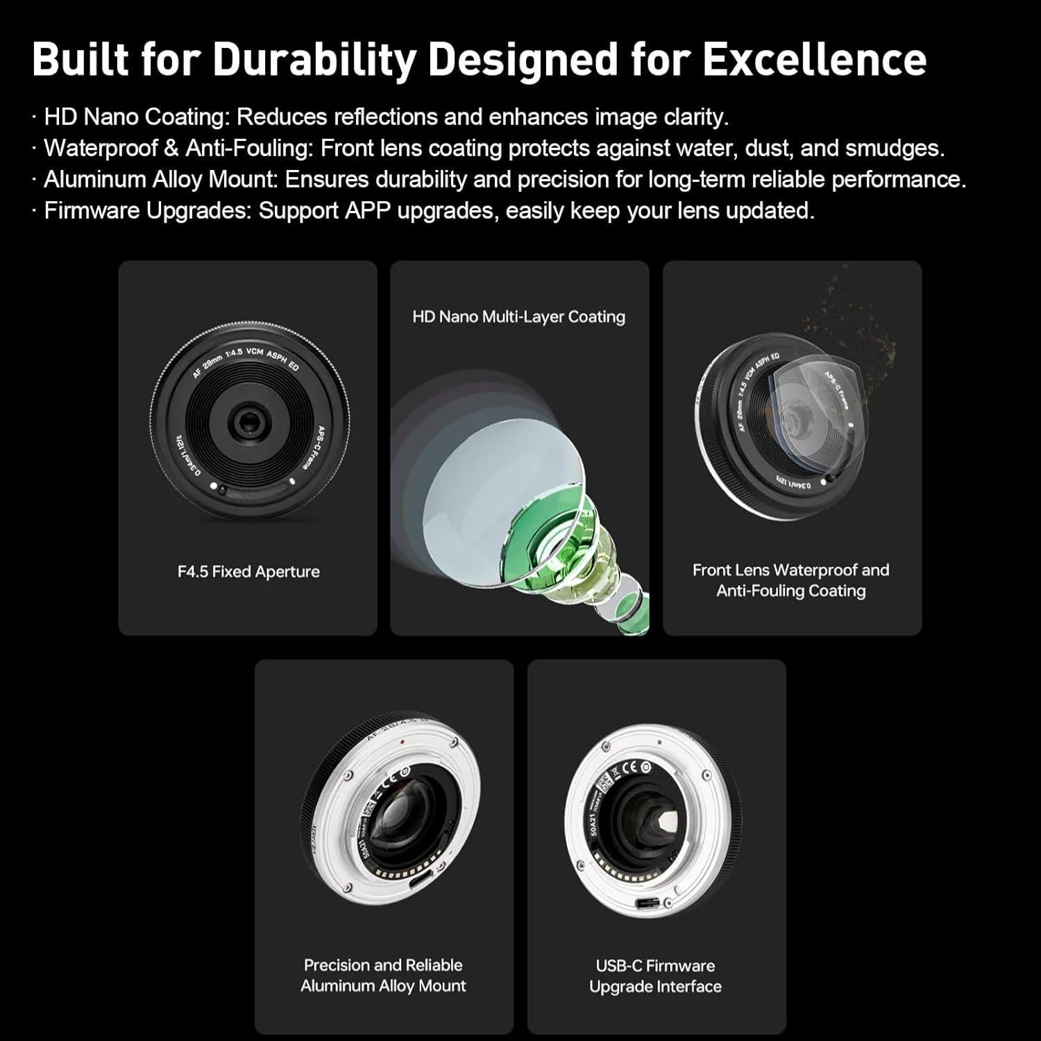 Lente Pancake VILTROX 28mm F4.5 para Fujifilm X - Enfoque Automático