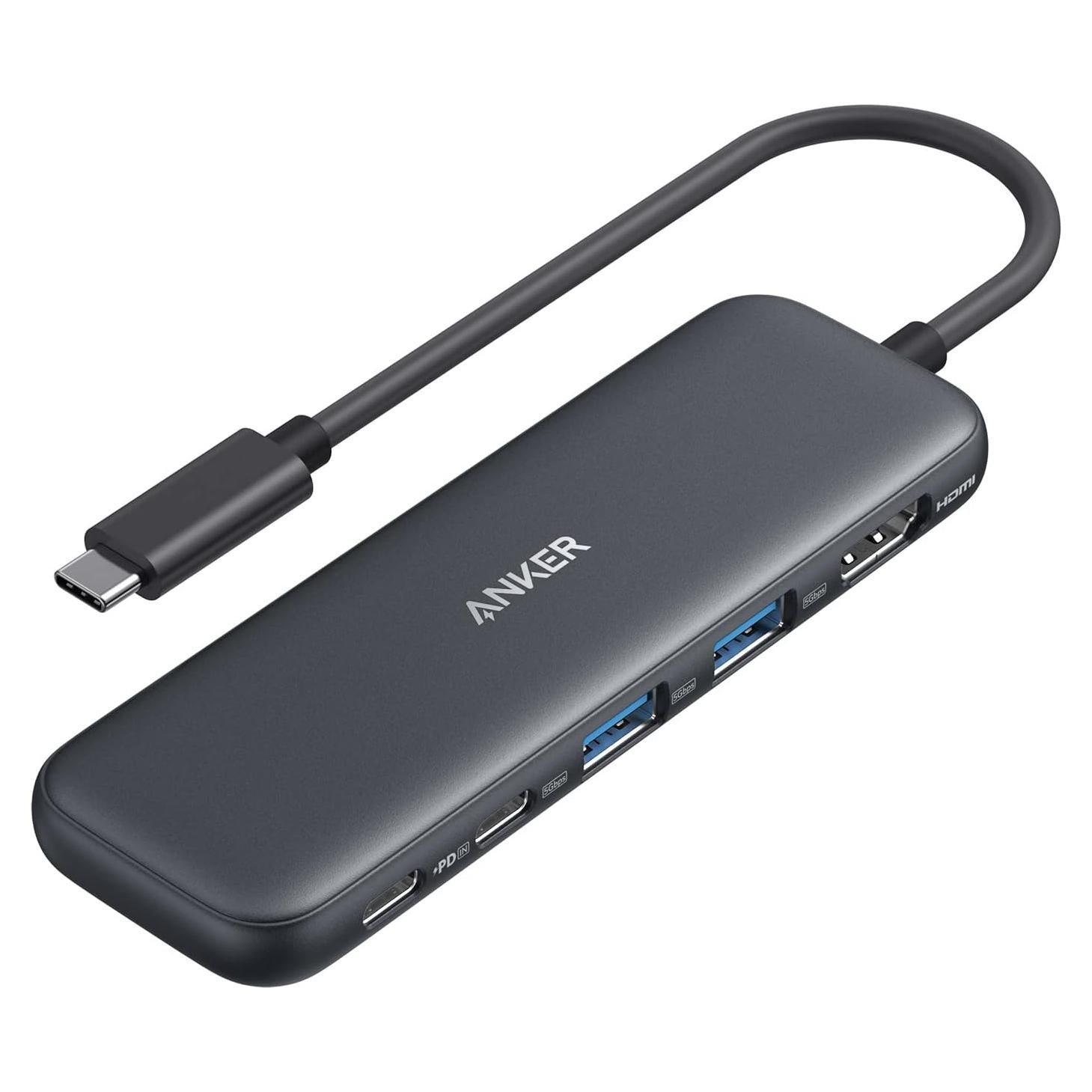 Hub USB-C Anker 5-en-1 HDMI 4K y 3 puertos USB-A