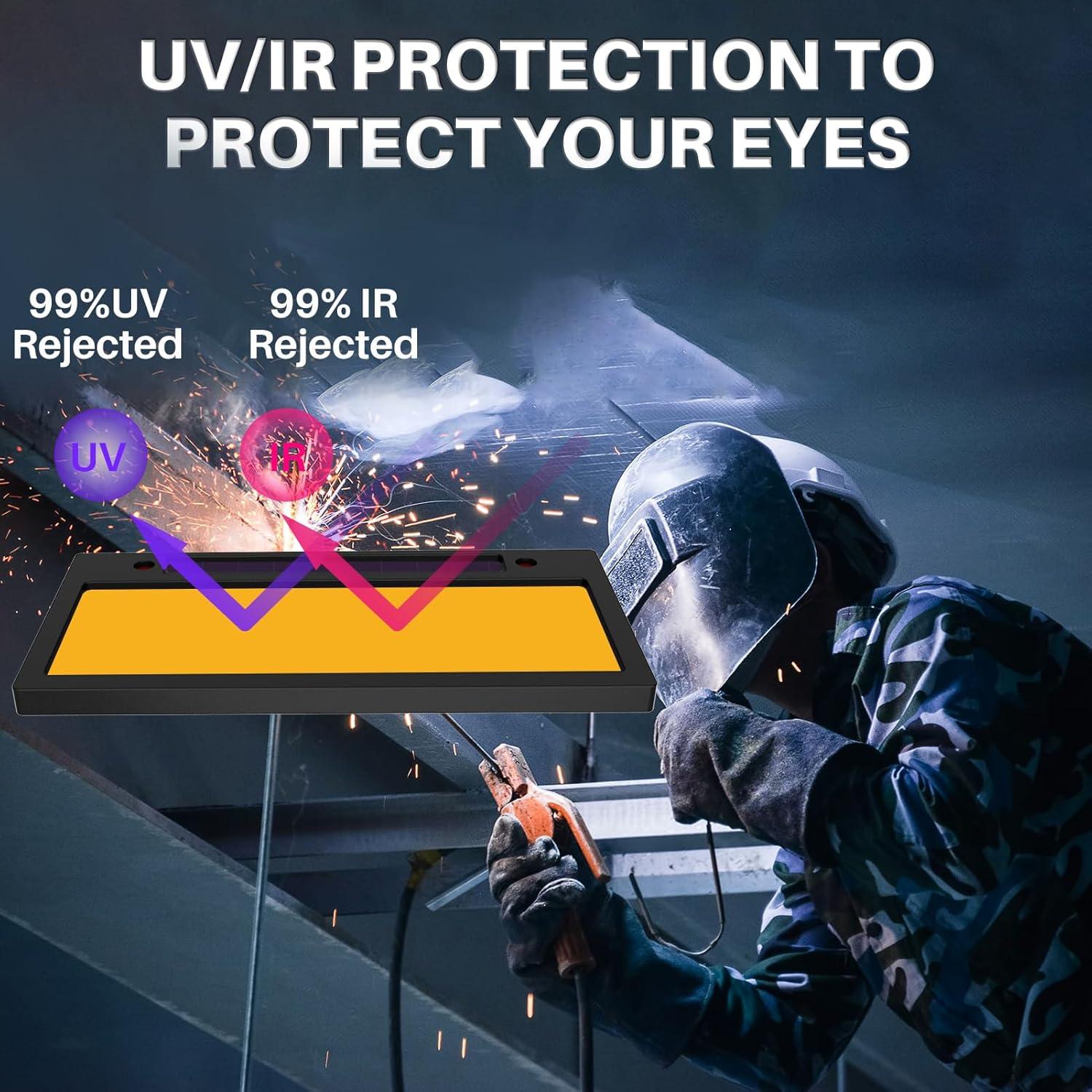 Lente de Soldadura Dorado 2x4 1/4 Inzizik Sombra 9 HD