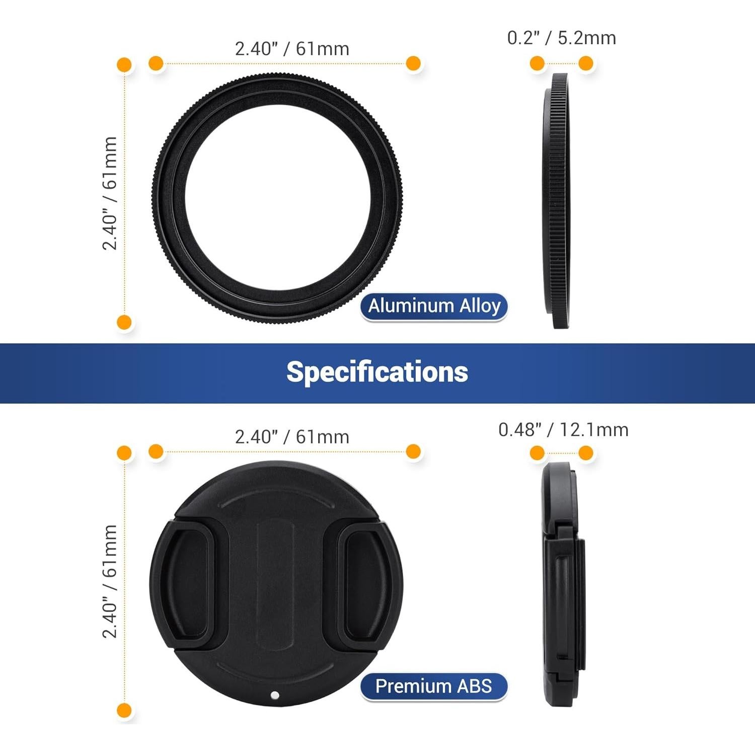 Adaptador de Filtro JJC 58mm + Tapa para Lente Panasonic Lumix S-R26