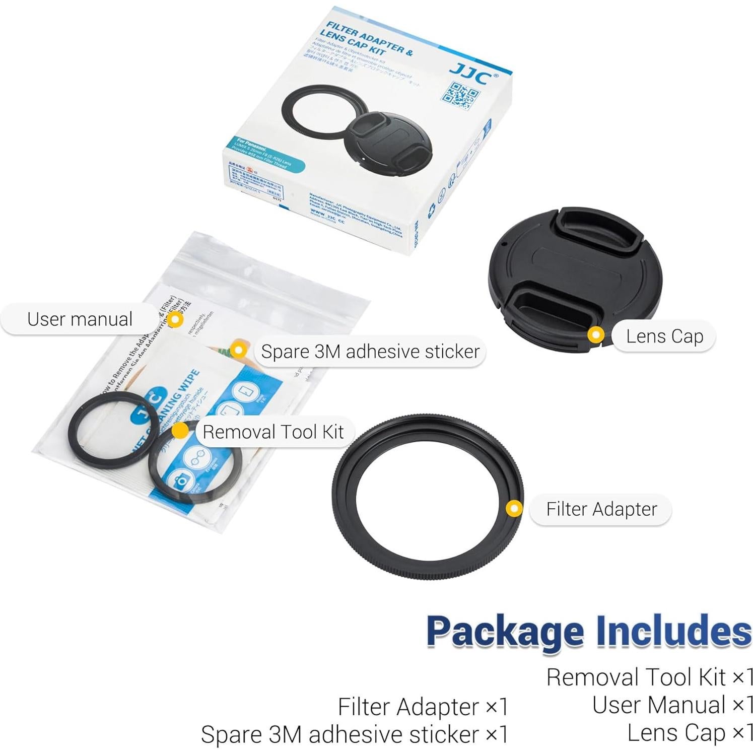 Adaptador de Filtro JJC 58mm + Tapa para Lente Panasonic Lumix S-R26