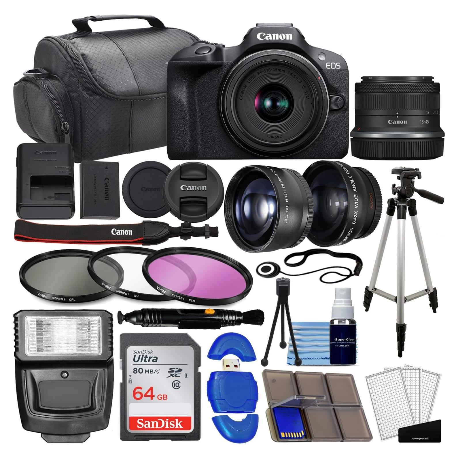 Cámara sin Espejo Canon EOS R100 + Lente 18-45mm + Accesorios