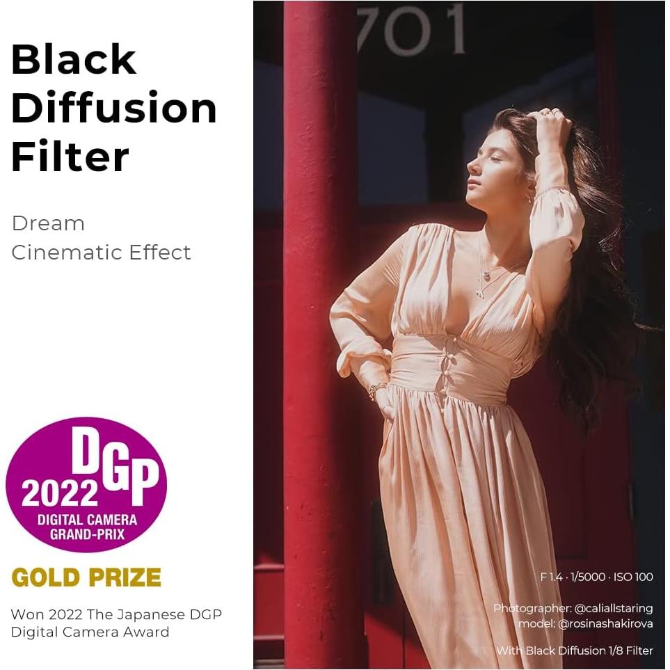 K&F CONCEPT 40.5mm Black Diffusion 1/8 Filter Mist Cinematic Effect Lens Filter with 28 Multi-Layer Coatings Waterproof/Scratch Resistant for Video/Vlog/Portrait Photography (Nano-X Series)