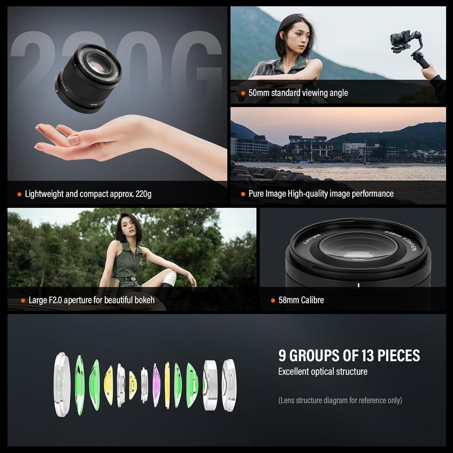 Lente Viltrox 50mm F2.0 para Cámara Nikon Montura Z