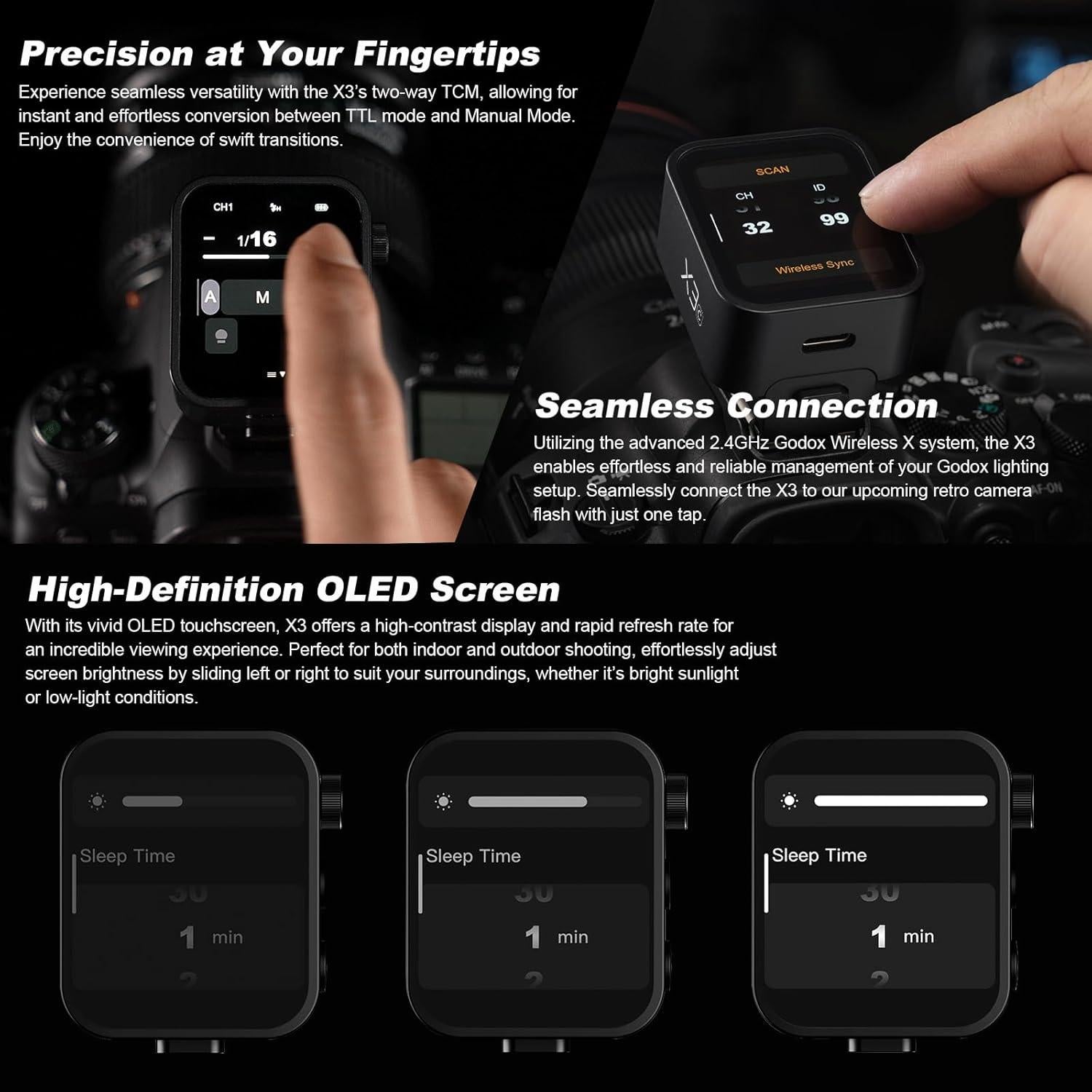 Disparador Inalámbrico TTL Godox X3-C para Cámara Canon