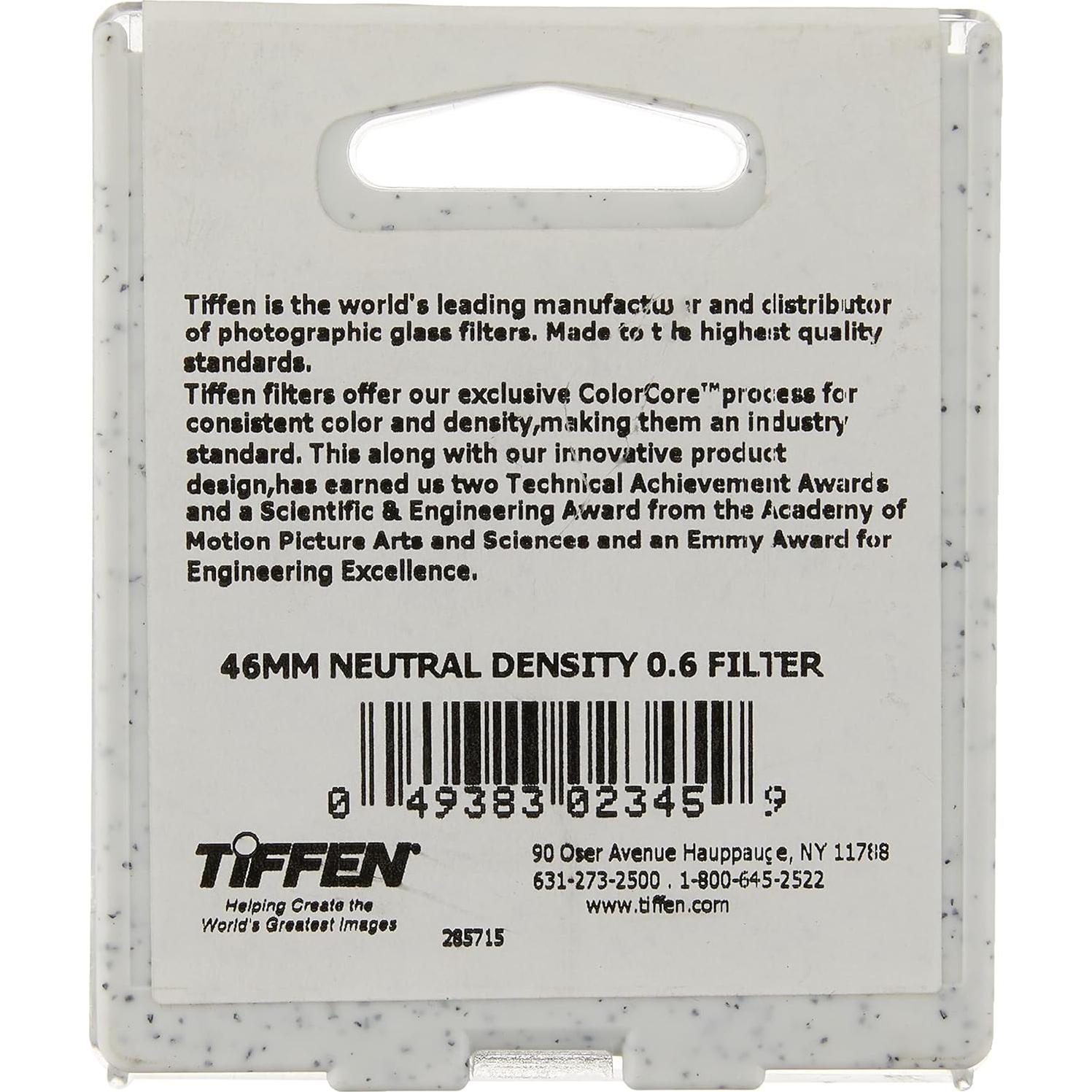 Filtro de Densidad Neutra Tiffen 46mm ND 0.6 para cámara