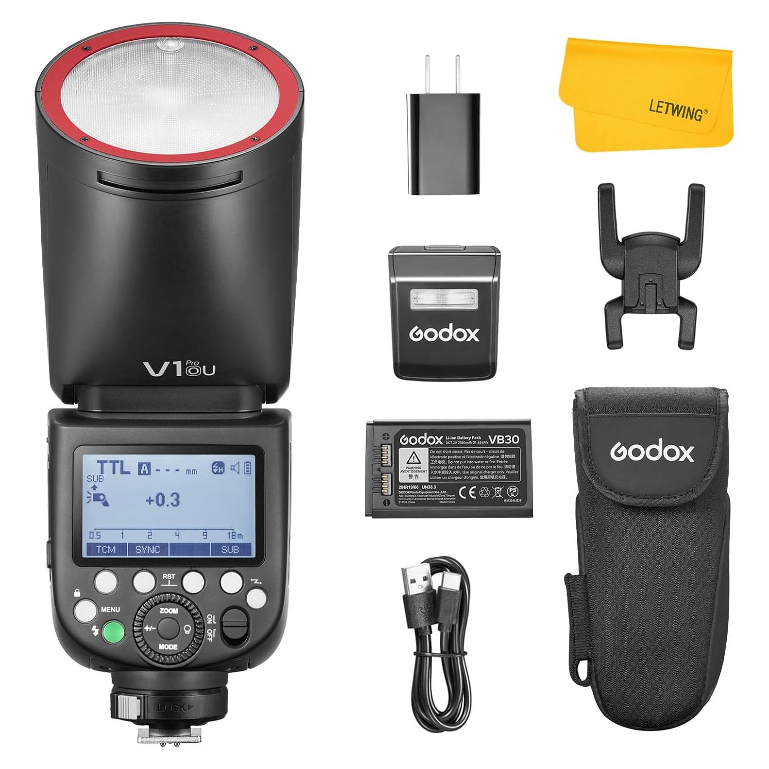 Flash Godox V1Pro OU para Olympus - Speedlite TTL 2.4G HSS