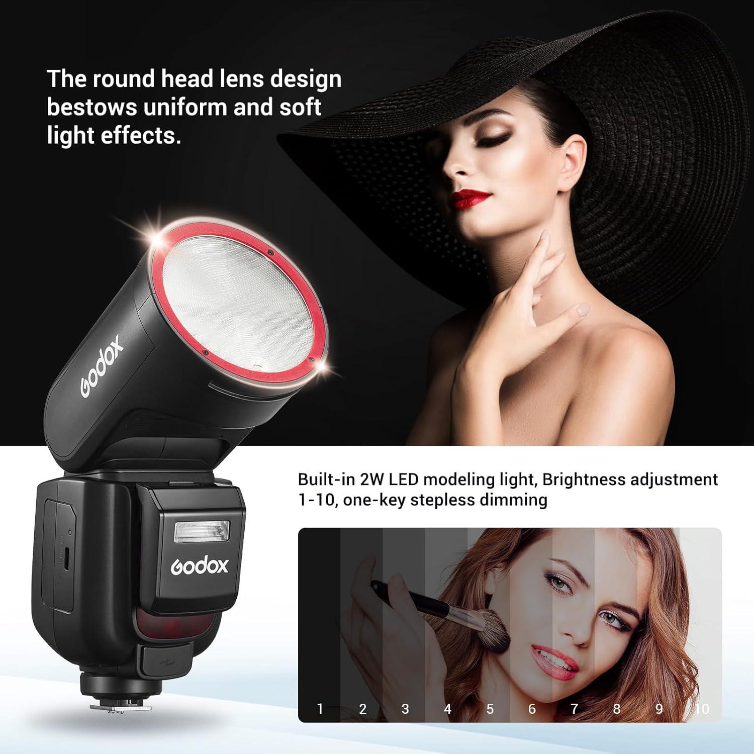 Flash Godox V1Pro OU para Olympus - Speedlite TTL 2.4G HSS