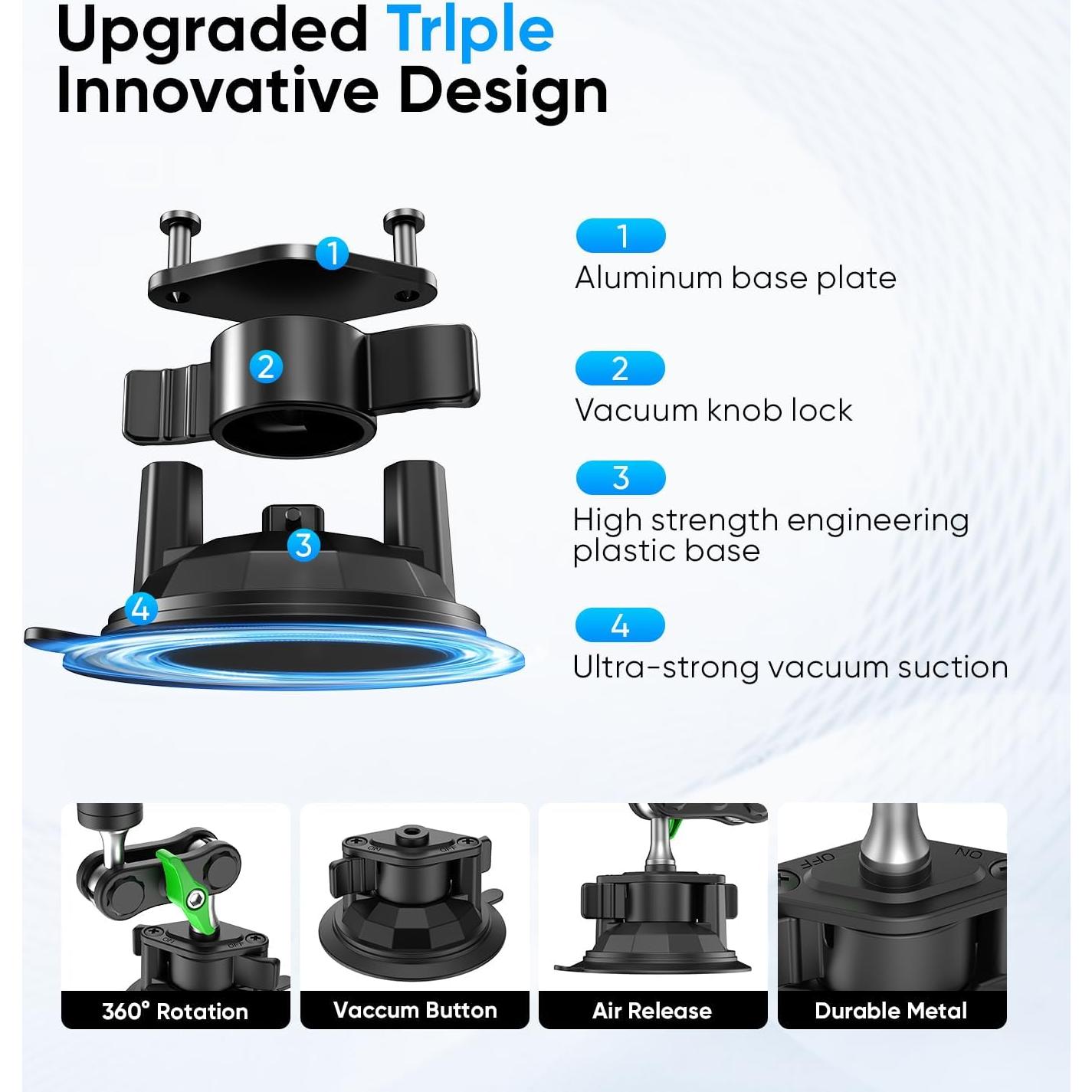 Soporte para Teléfono de Coche MAGIC JOHN Ajustable 360°
