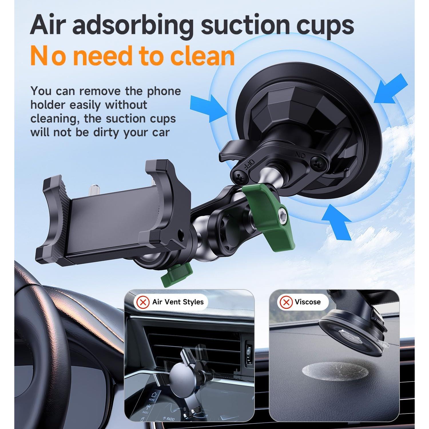 Soporte para Teléfono de Coche MAGIC JOHN Ajustable 360°