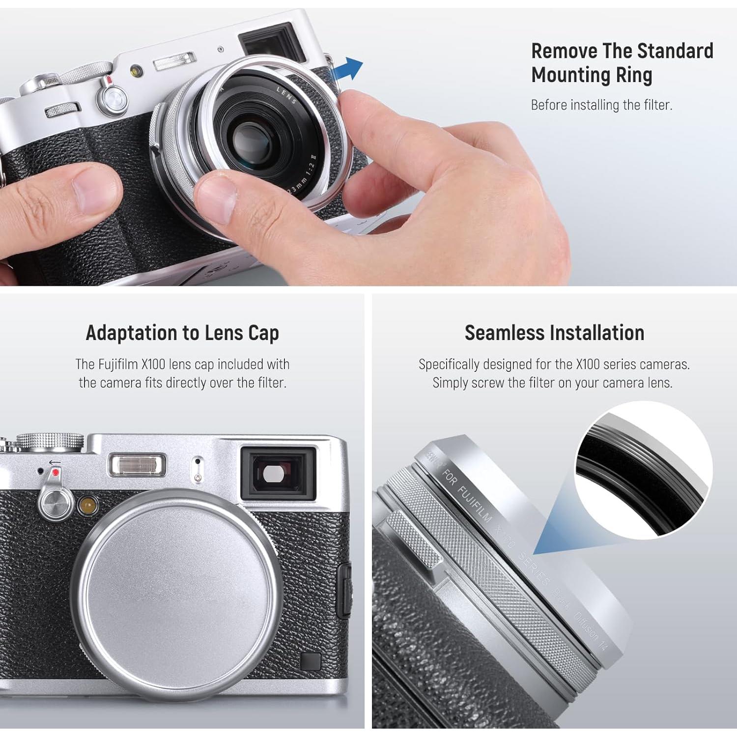 Filtro de Difusión Negra NEEWER 1/4 para Cámaras Fujifilm X100