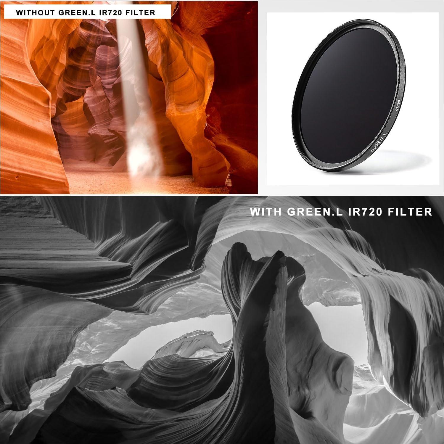 Filtro Infrarrojo 52mm GREEN.L IR 760nm para Cámara