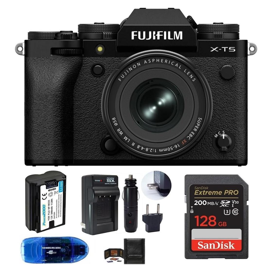 Cámara Digital Sin Espejo Fujifilm X-T5 con Lente 16-50mm, Negro
