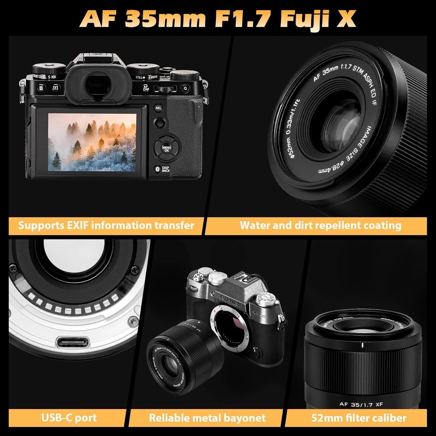 Lente Prime Viltrox 35mm F1.7 para Fujifilm X - Gran Apertura