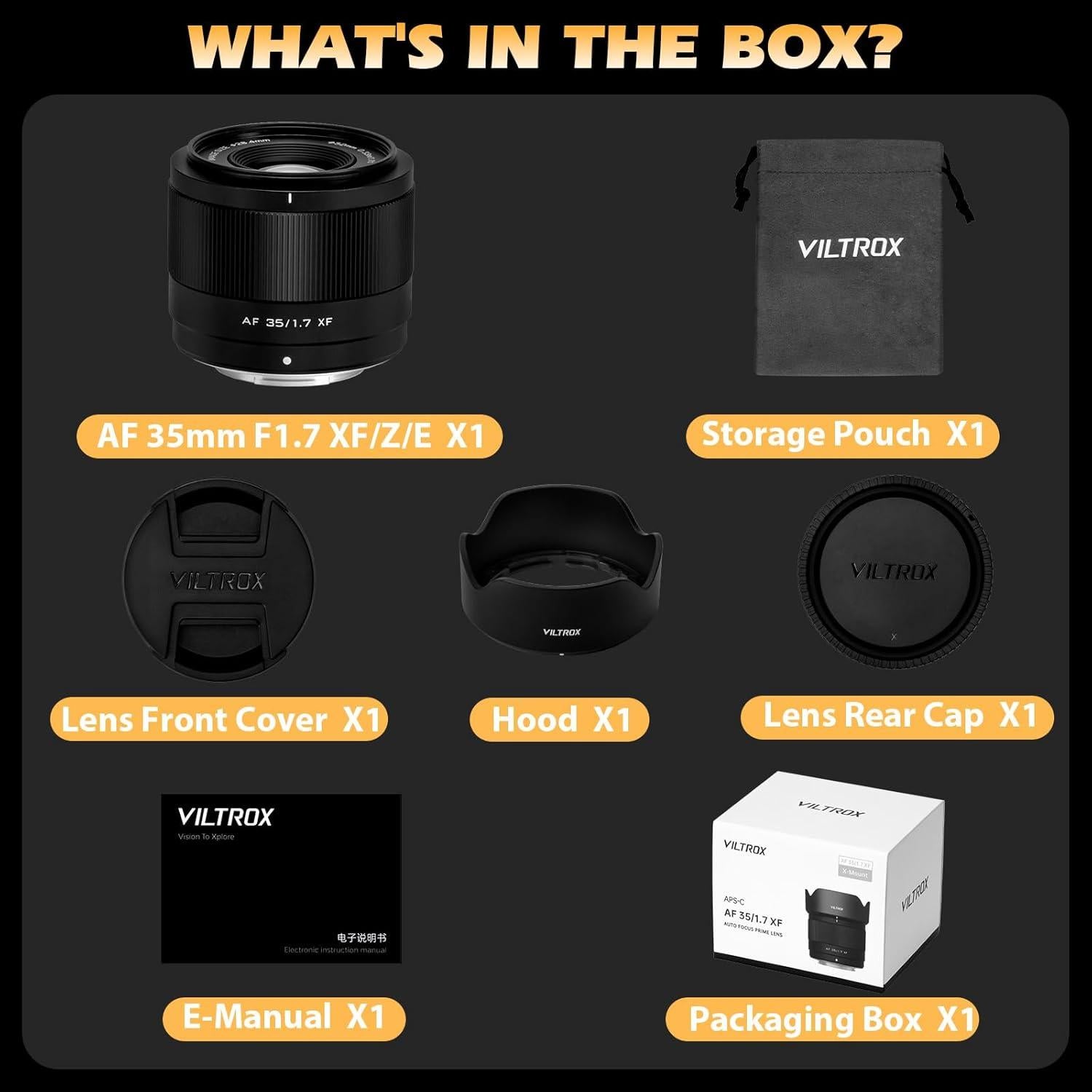 Lente Prime Viltrox 35mm F1.7 para Fujifilm X - Gran Apertura