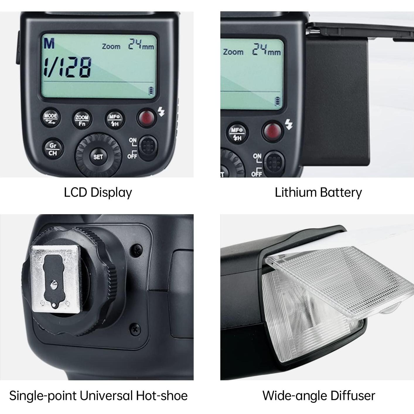 Flash Godox V850II GN60 2.4G 1/8000s para Cámara DSLR