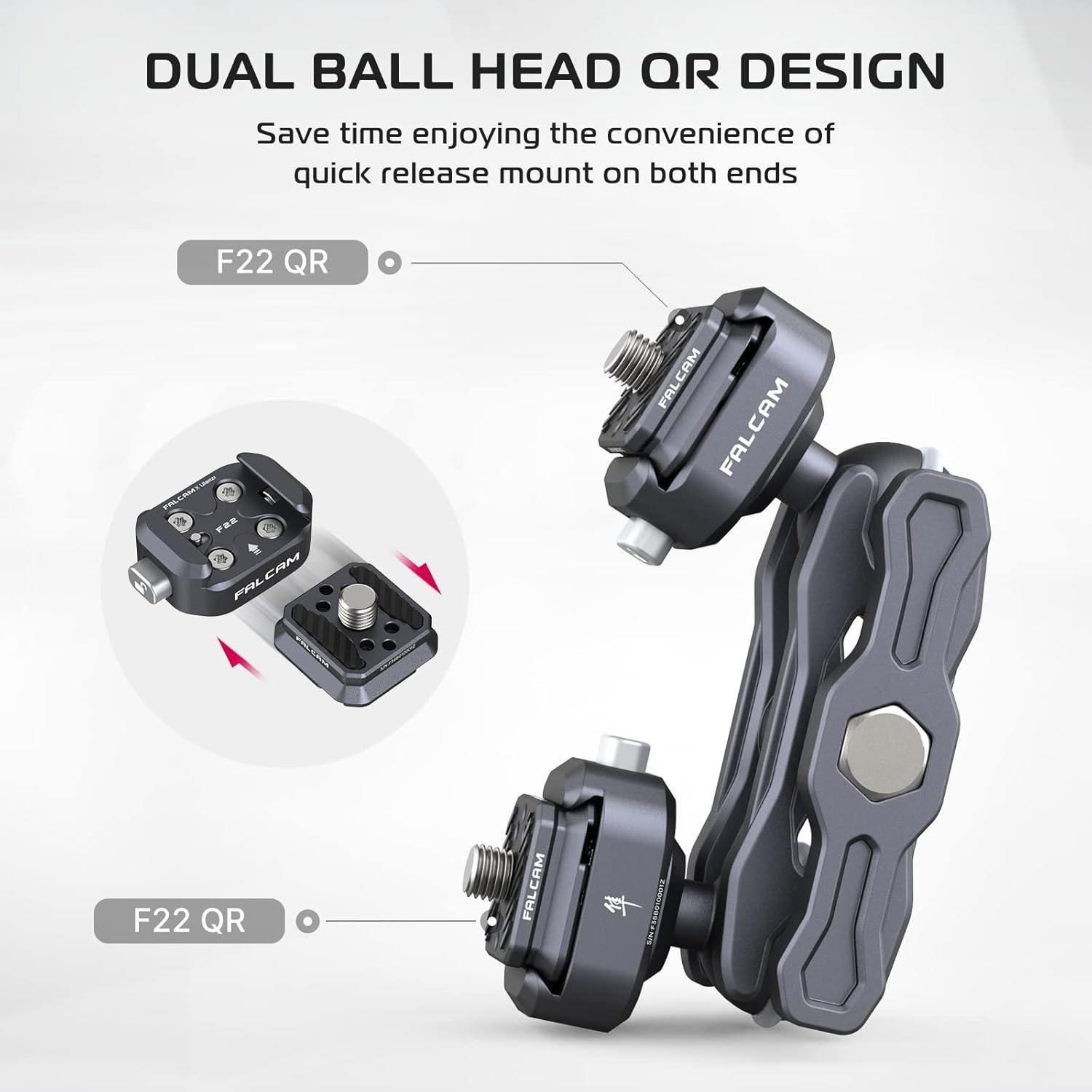 FALCAM F22 Kit Brazo Mágico Articulado Doble Liberación Rápida