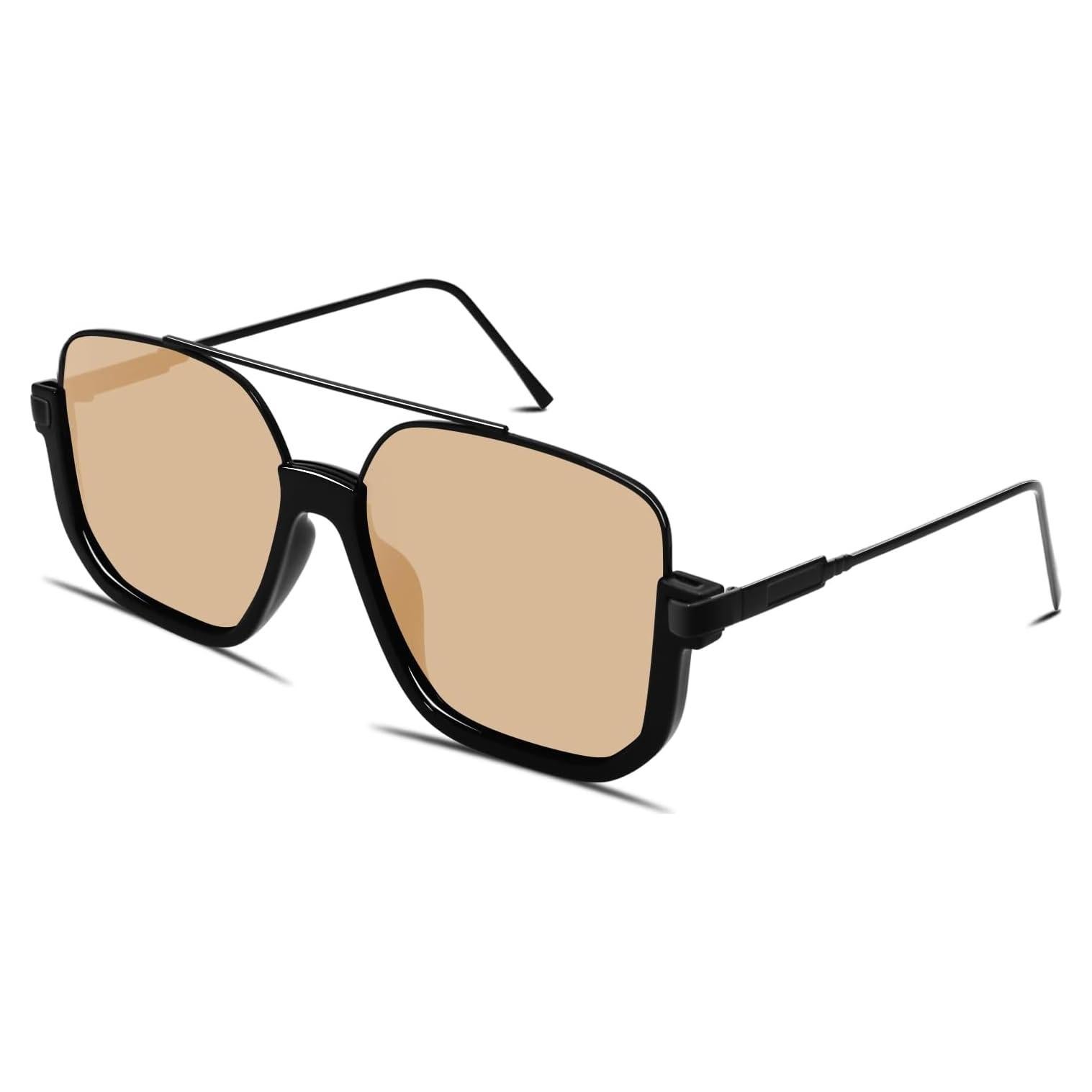 Gafas de sol retro GUVIVI piloto semi sin montura 47mm