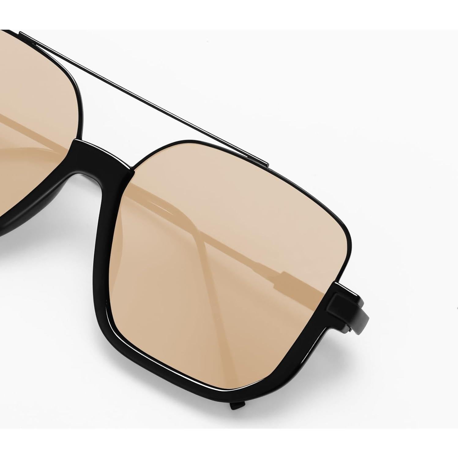 Gafas de sol retro GUVIVI piloto semi sin montura 47mm