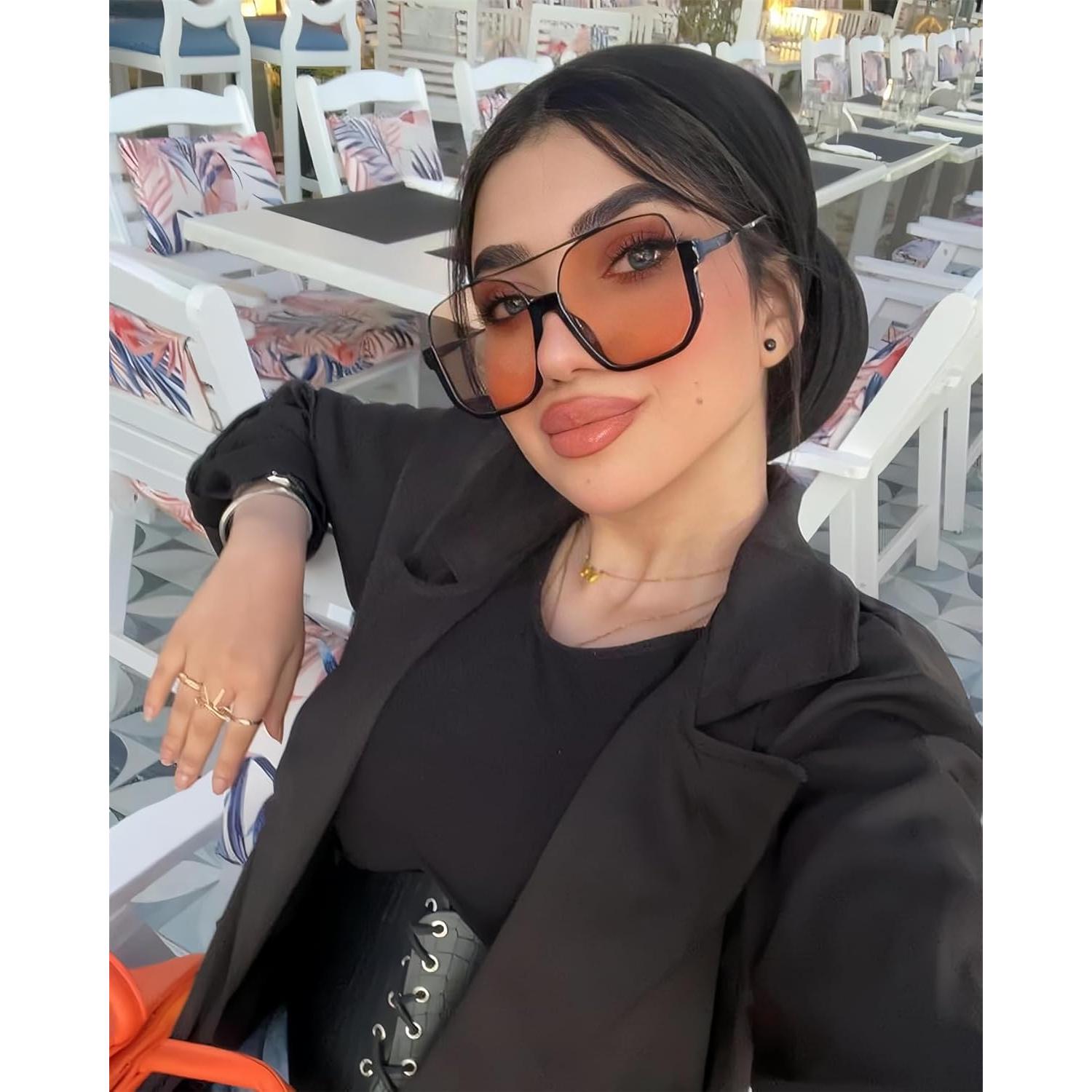 Gafas de sol retro GUVIVI piloto semi sin montura 47mm