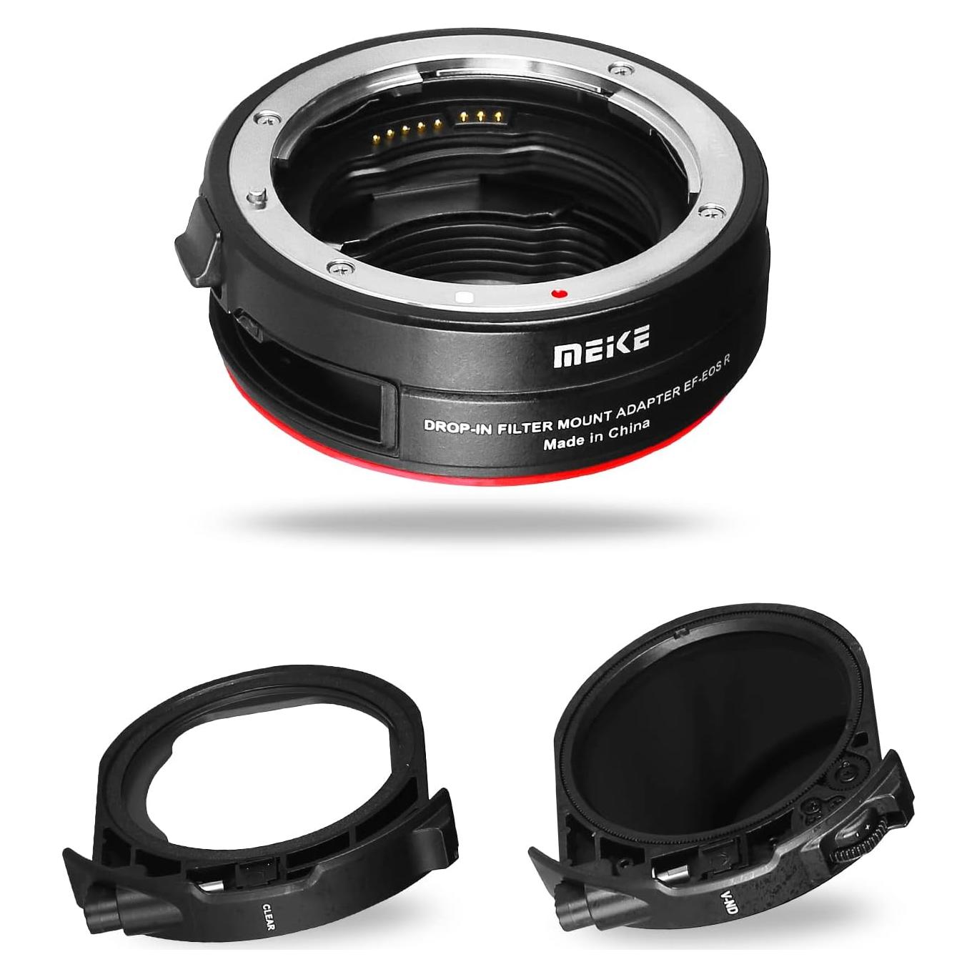 Adaptador Meike MK-EFTR-C para Canon EF a EOS R con Filtro ND y UV