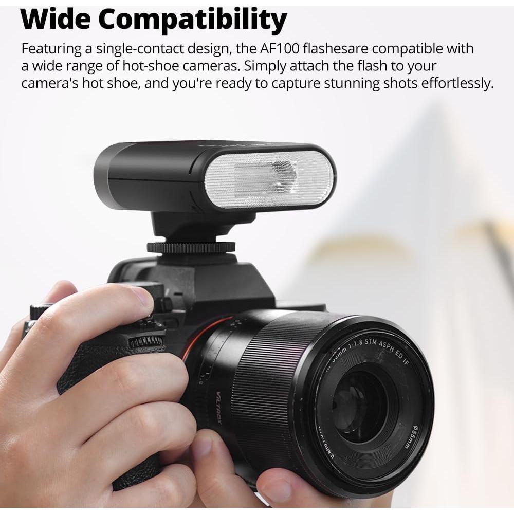 Flash Mini Ambitful AF100 - Speedlite Recargable GN12 2000mAh