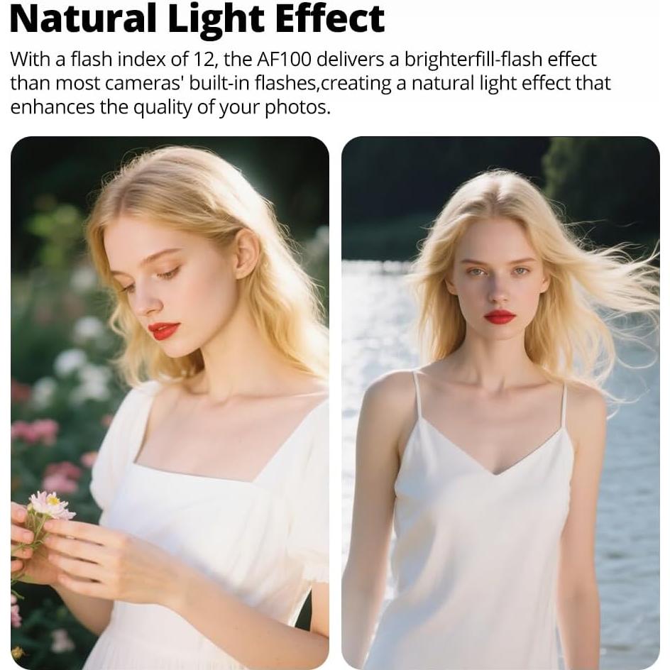 Flash Mini Ambitful AF100 - Speedlite Recargable GN12 2000mAh